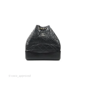 Chanel Quilted Small Gabrielle Backpack Black Aged Calfskin