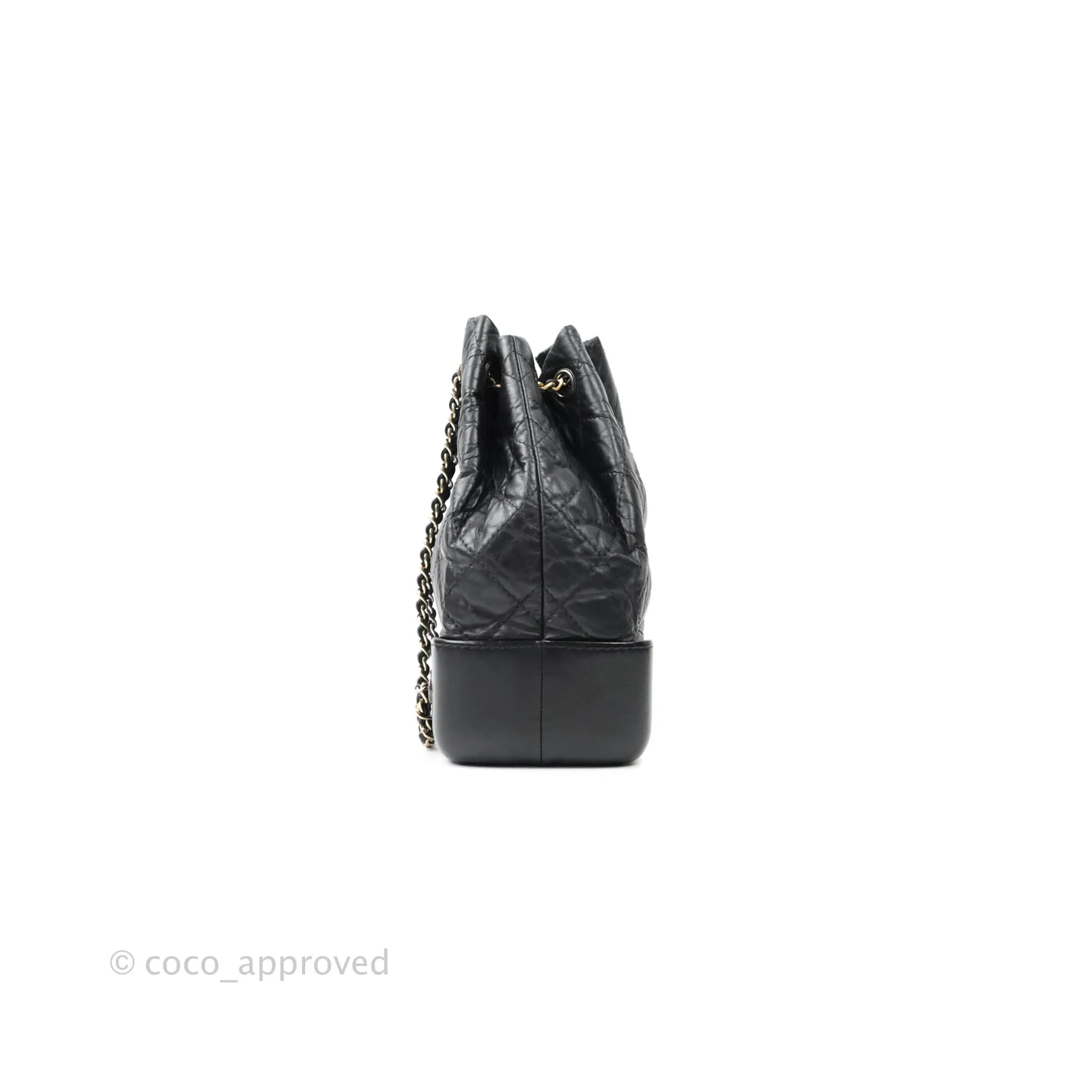 Chanel Quilted Small Gabrielle Backpack Black Aged Calfskin