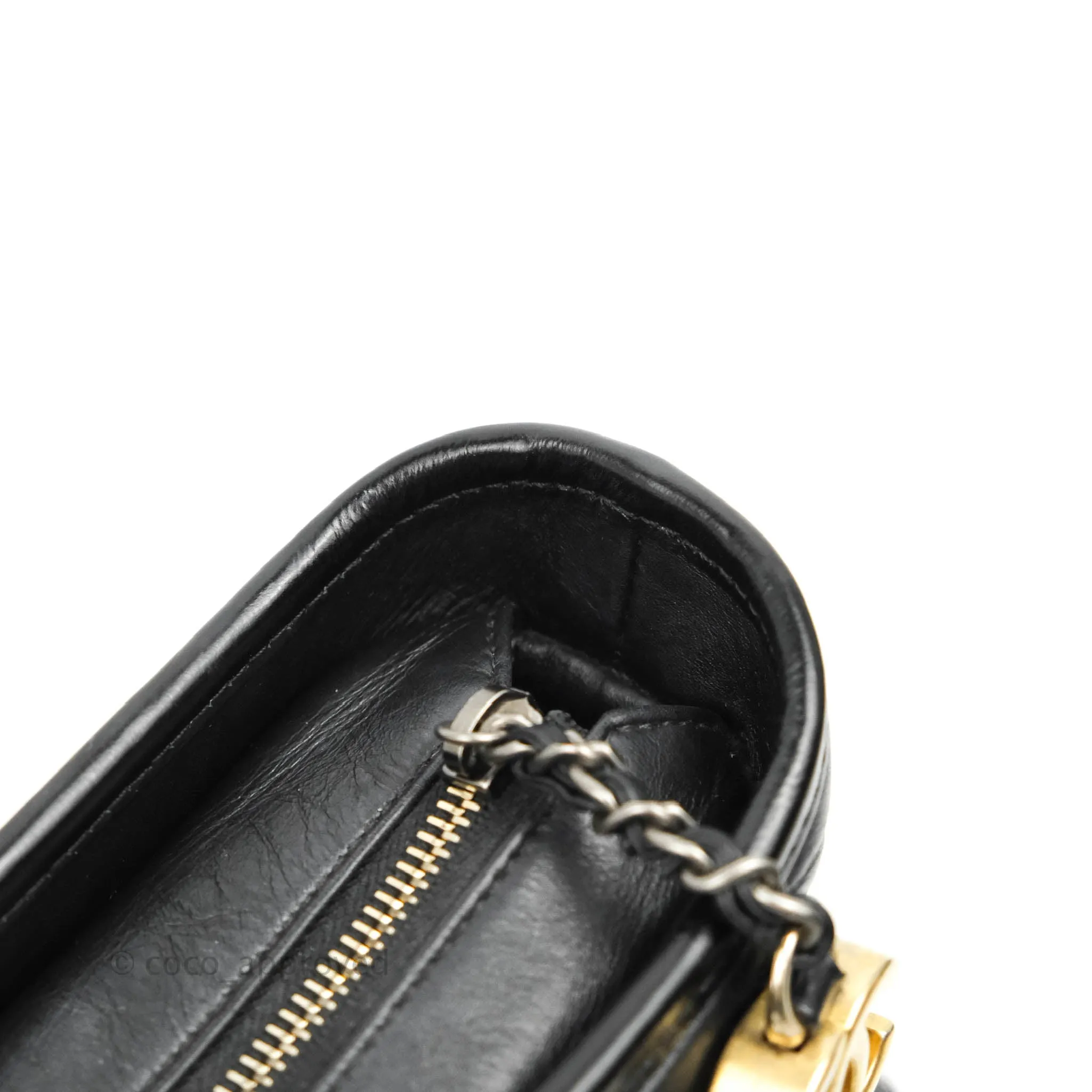 Chanel Quilted Small Gabrielle Hobo Black Calfskin Mixed Hardware