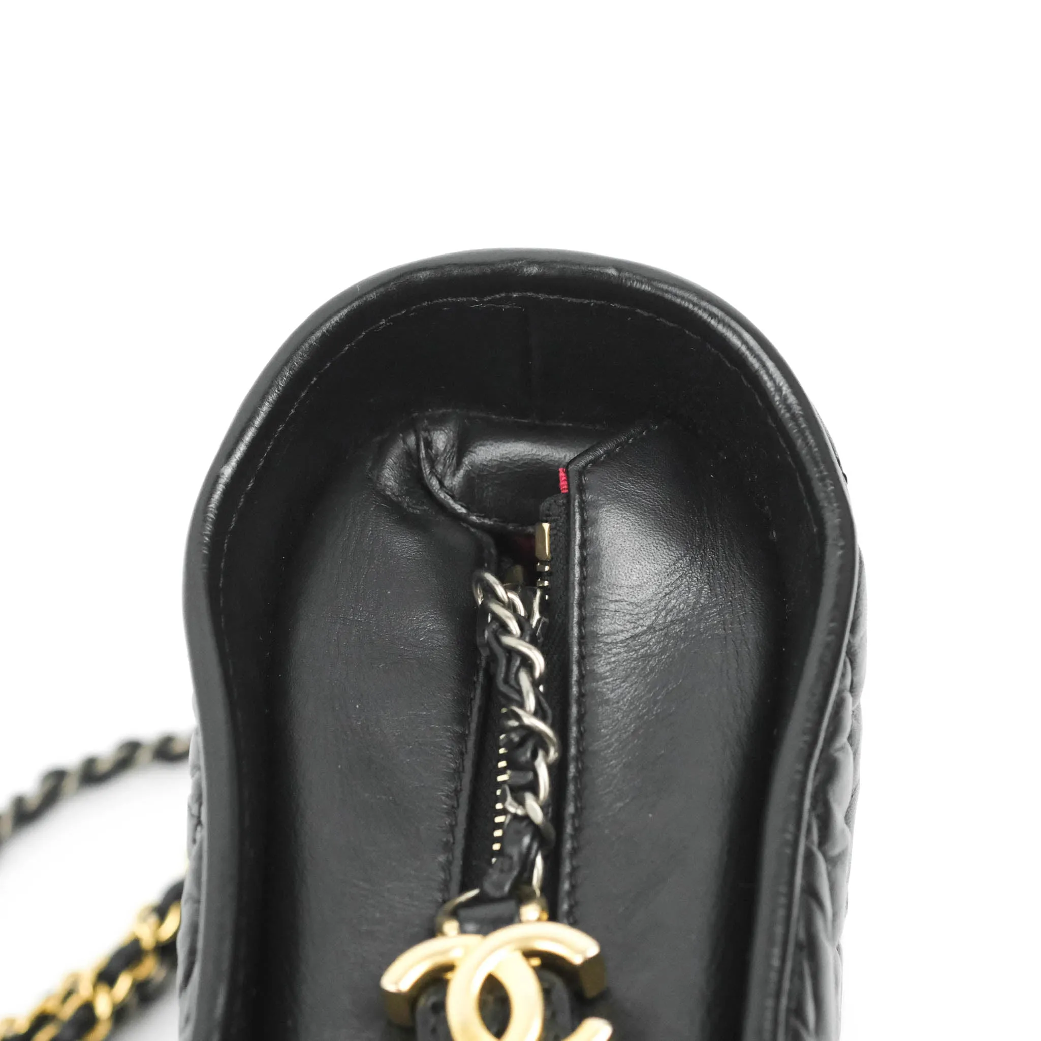 Chanel Quilted Small Gabrielle Hobo Black Chevron Aged Calfskin Mixed Hardware