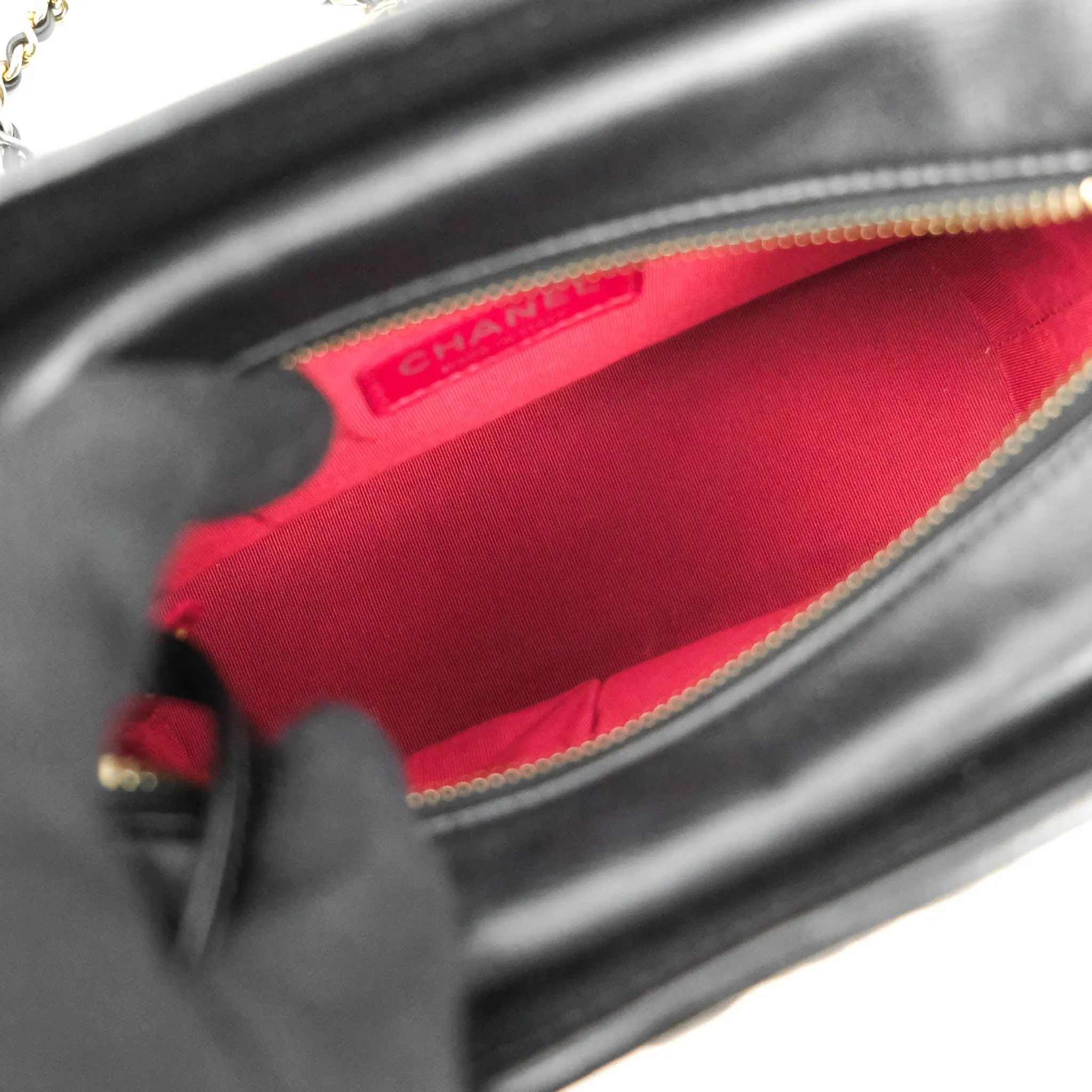 Chanel Quilted Small Gabrielle Hobo Black Chevron Aged Calfskin Mixed Hardware