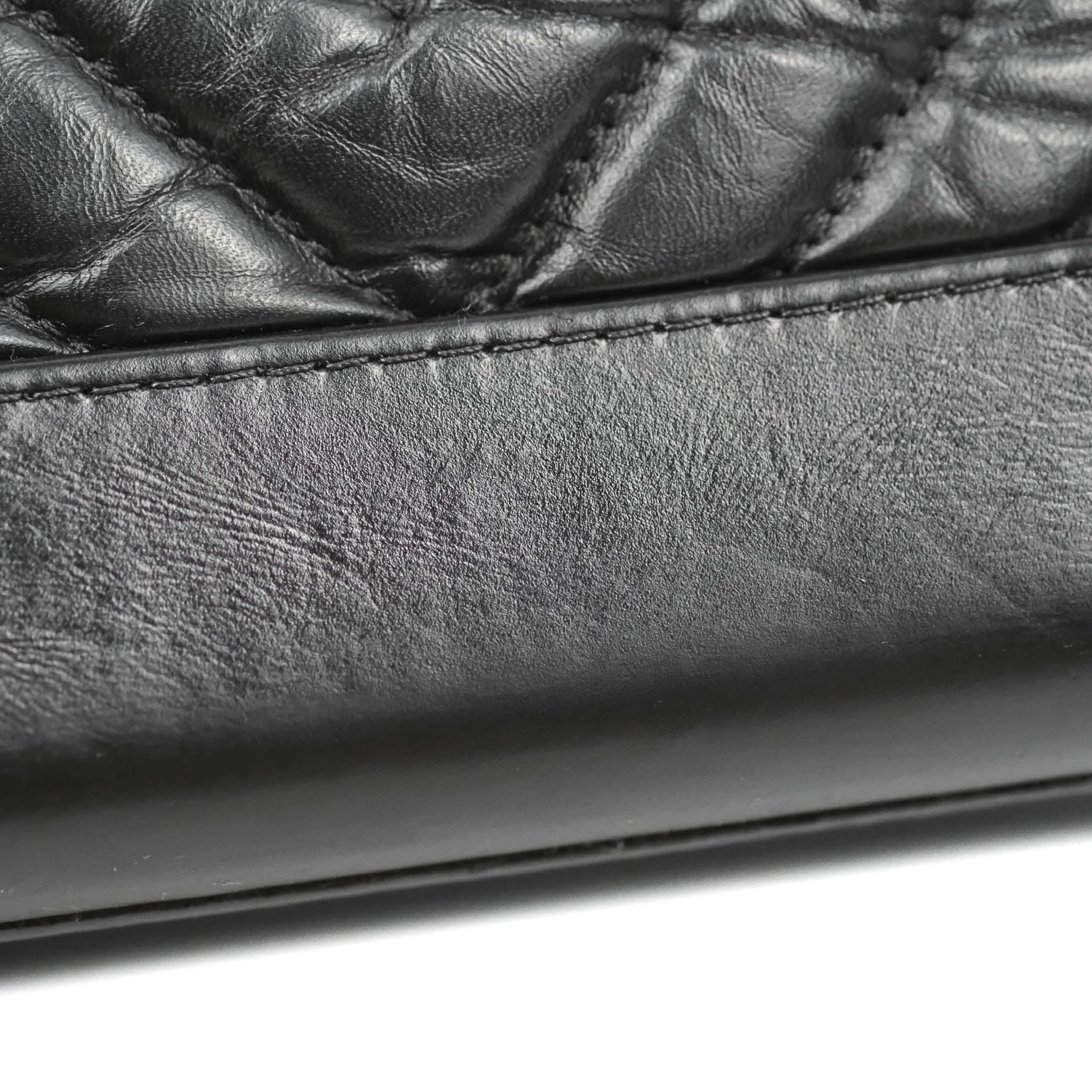 Chanel Quilted Small Gabrielle Hobo Black Chevron Aged Calfskin Mixed Hardware