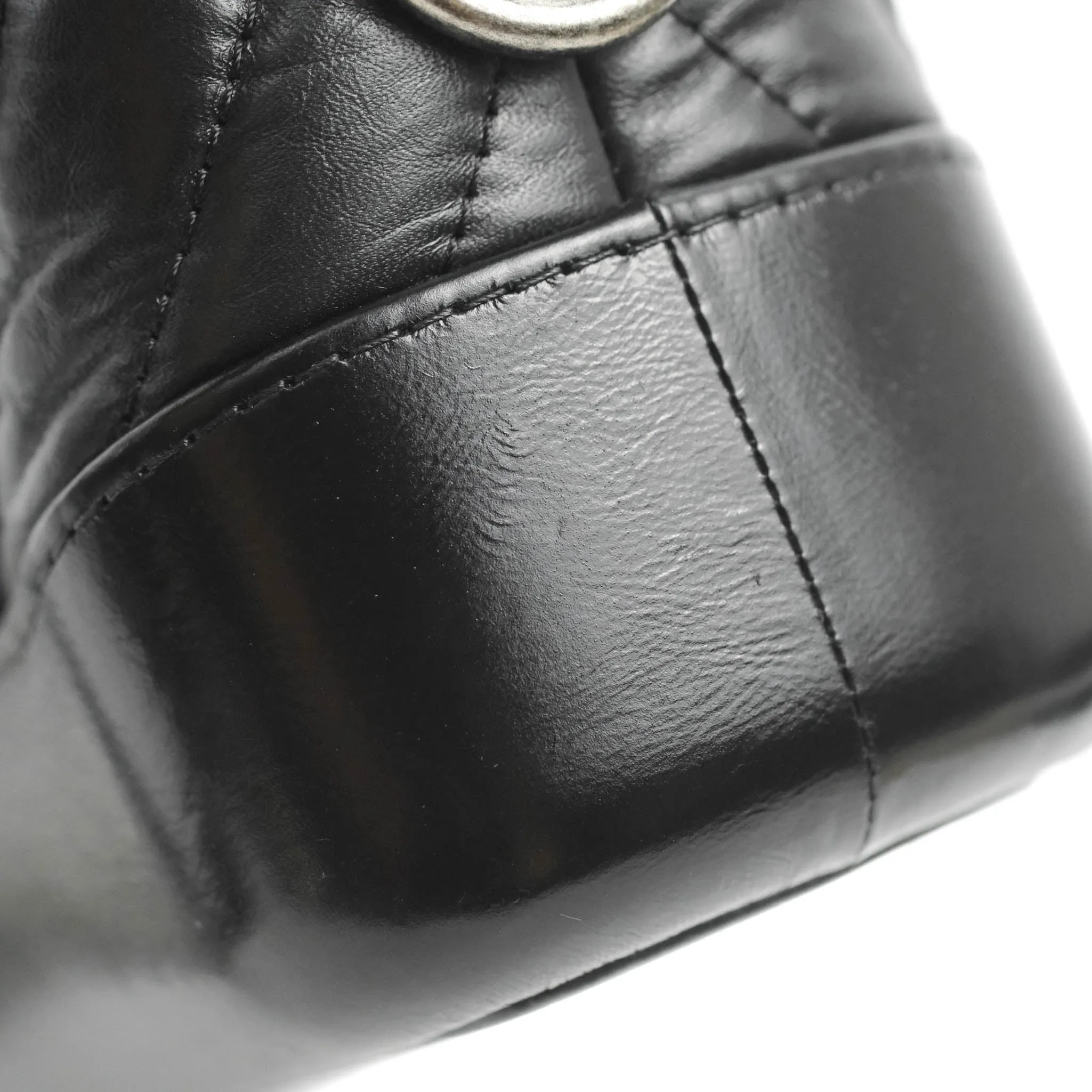 Chanel Quilted Small Gabrielle Hobo Black Chevron Aged Calfskin Mixed Hardware