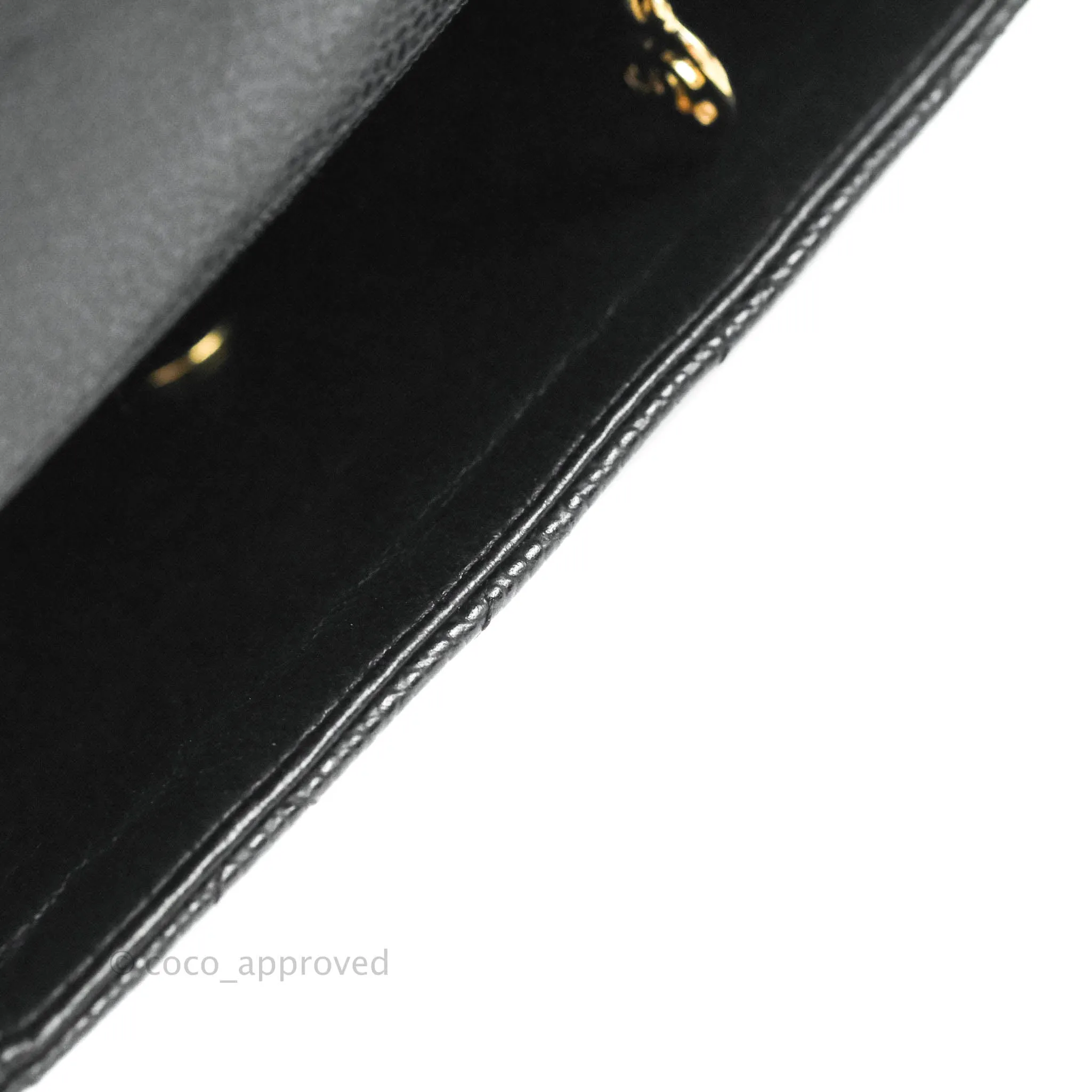 Chanel Quilted Vintage Mini Square Flap Black Caviar 24K Gold Hardware