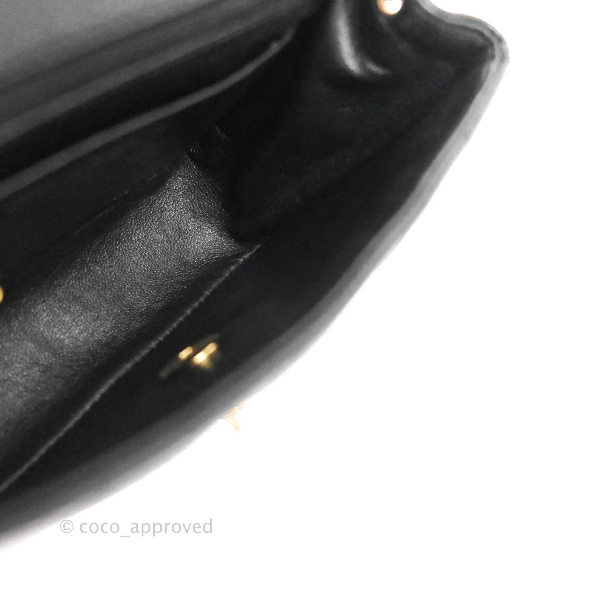 Chanel Quilted Vintage Mini Square Flap Black Caviar 24K Gold Hardware