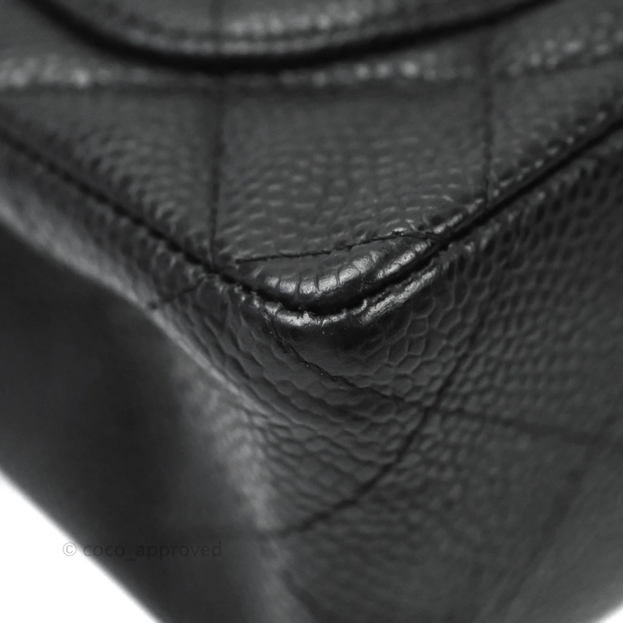 Chanel Quilted Vintage Mini Square Flap Black Caviar 24K Gold Hardware