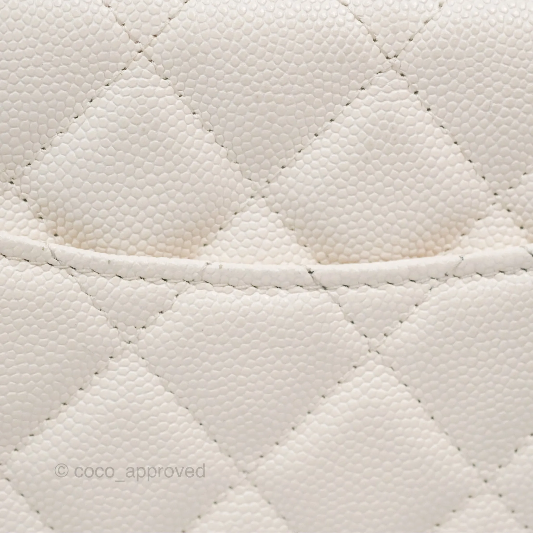 Chanel Quilted Wallet On Chain WOC With Charms White Caviar Gold Hardware