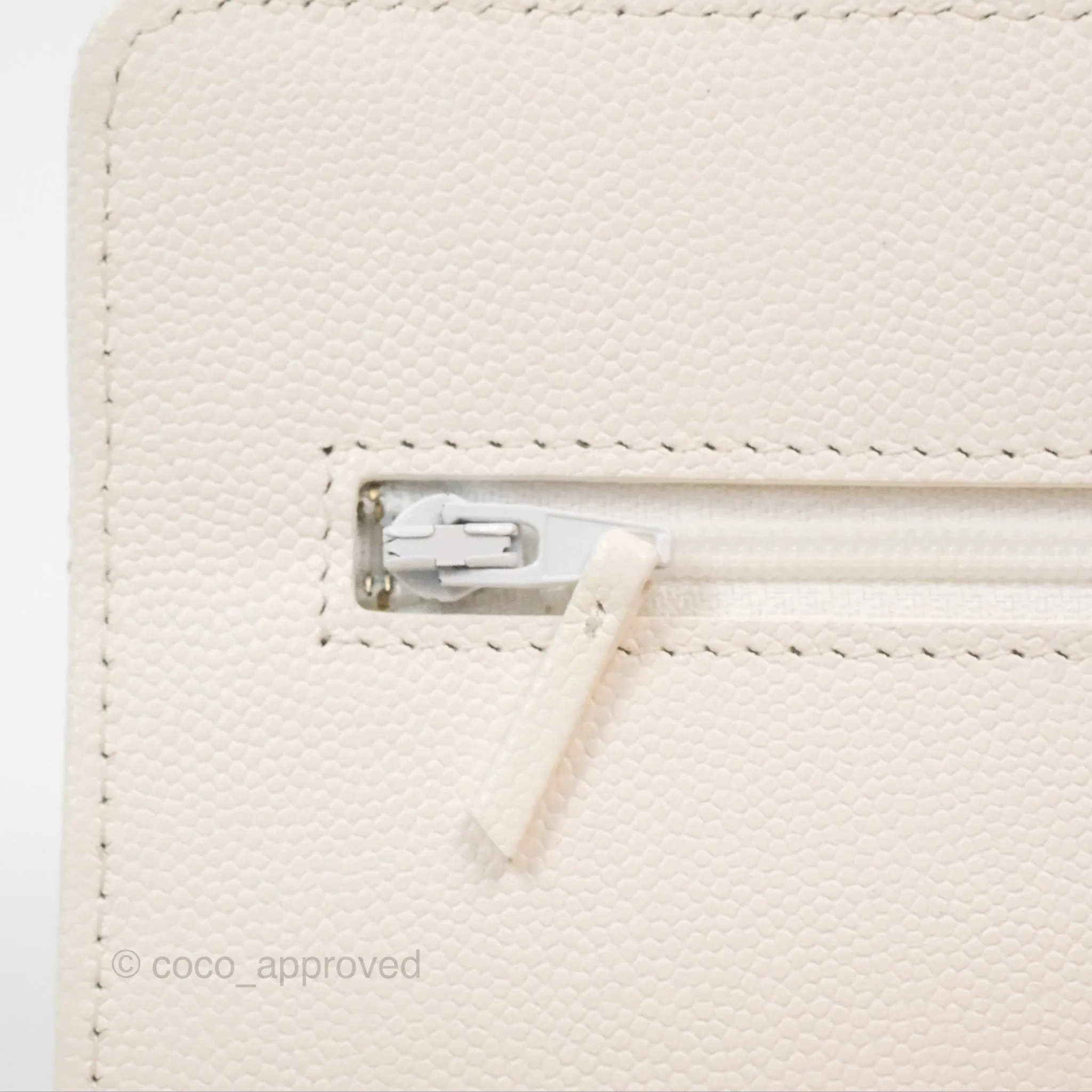 Chanel Quilted Wallet On Chain WOC With Charms White Caviar Gold Hardware