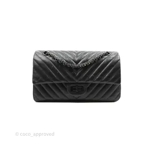 Chanel Reissue 225 Chevron Aged Calfskin So Black