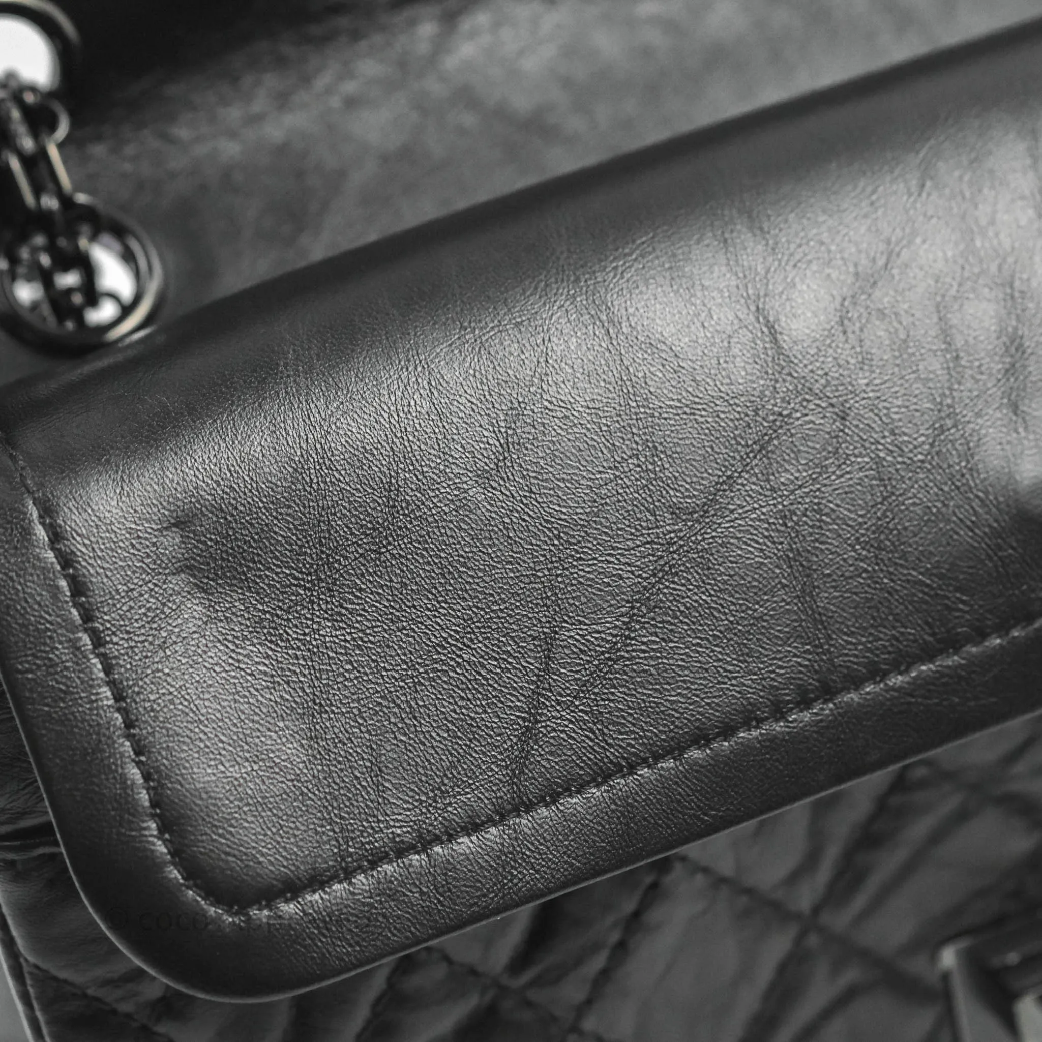Chanel Reissue 225 Quilted Aged Calfskin So Black
