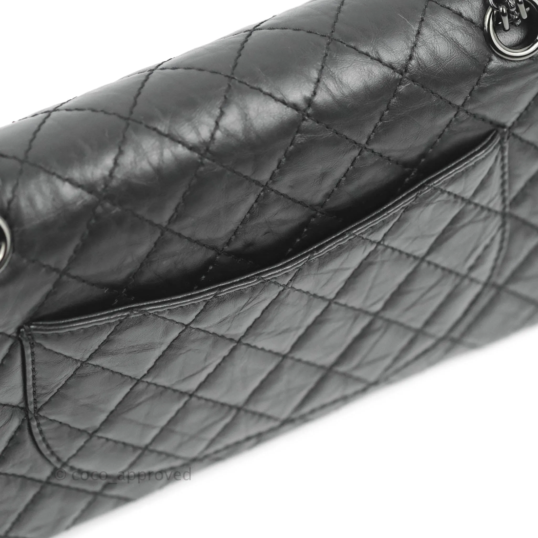 Chanel Reissue 225 Quilted Aged Calfskin So Black