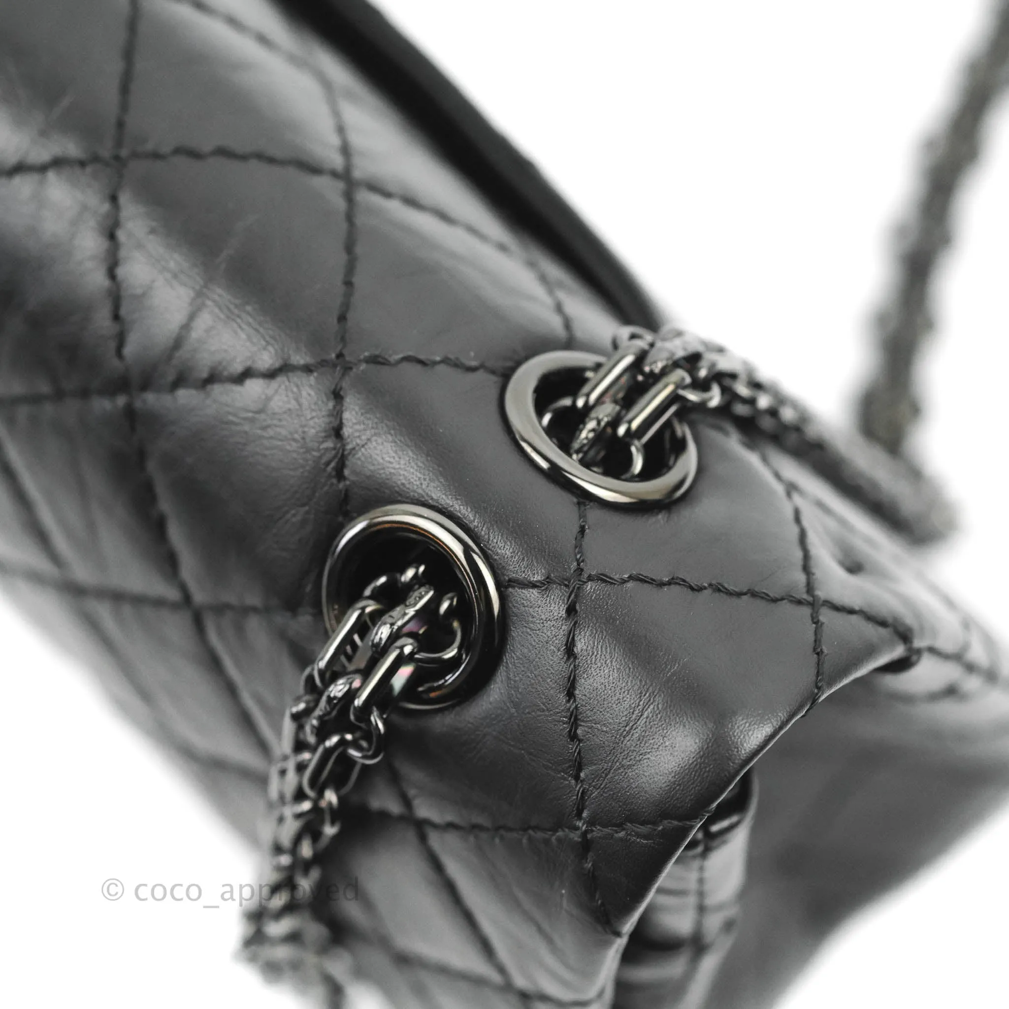 Chanel Reissue 225 Quilted Aged Calfskin So Black