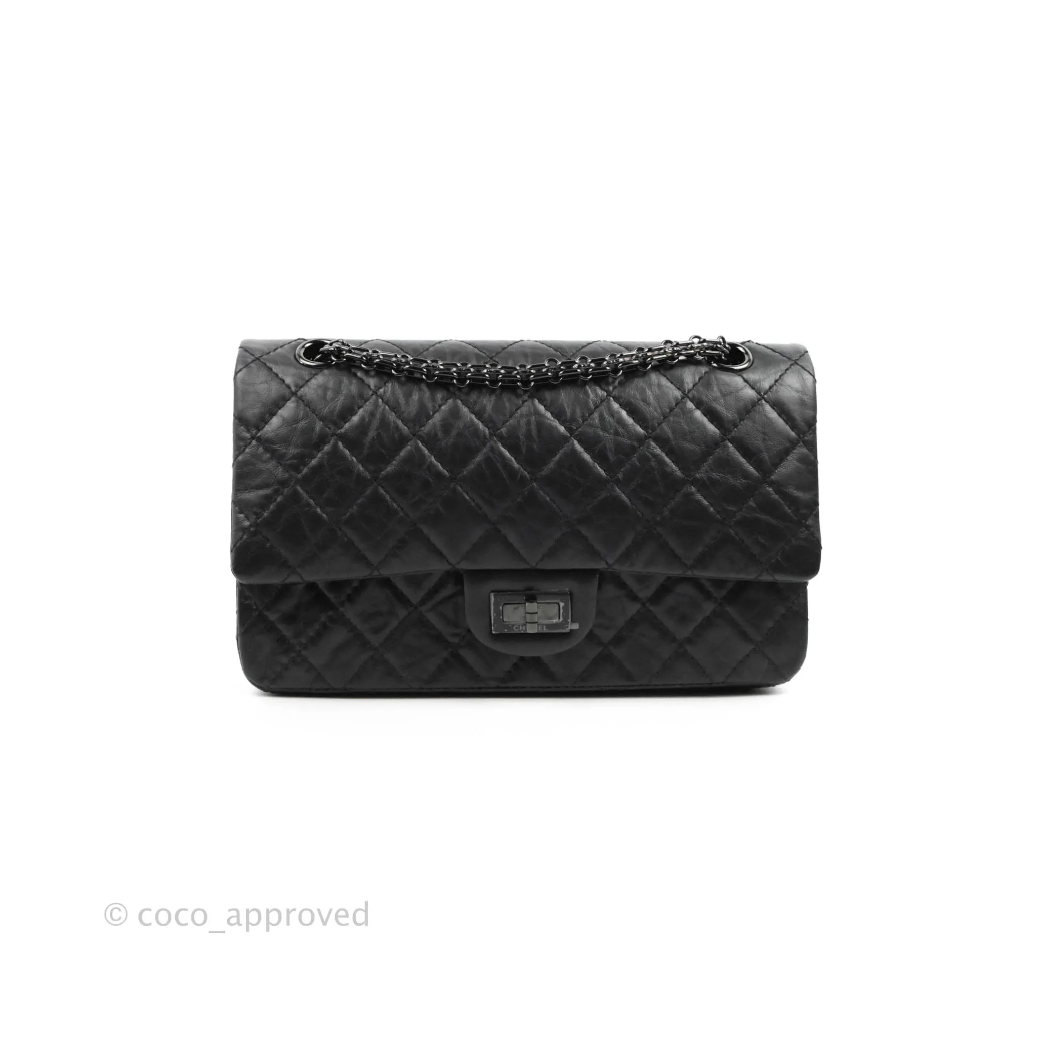 Chanel Reissue 225 Quilted Aged Calfskin So Black