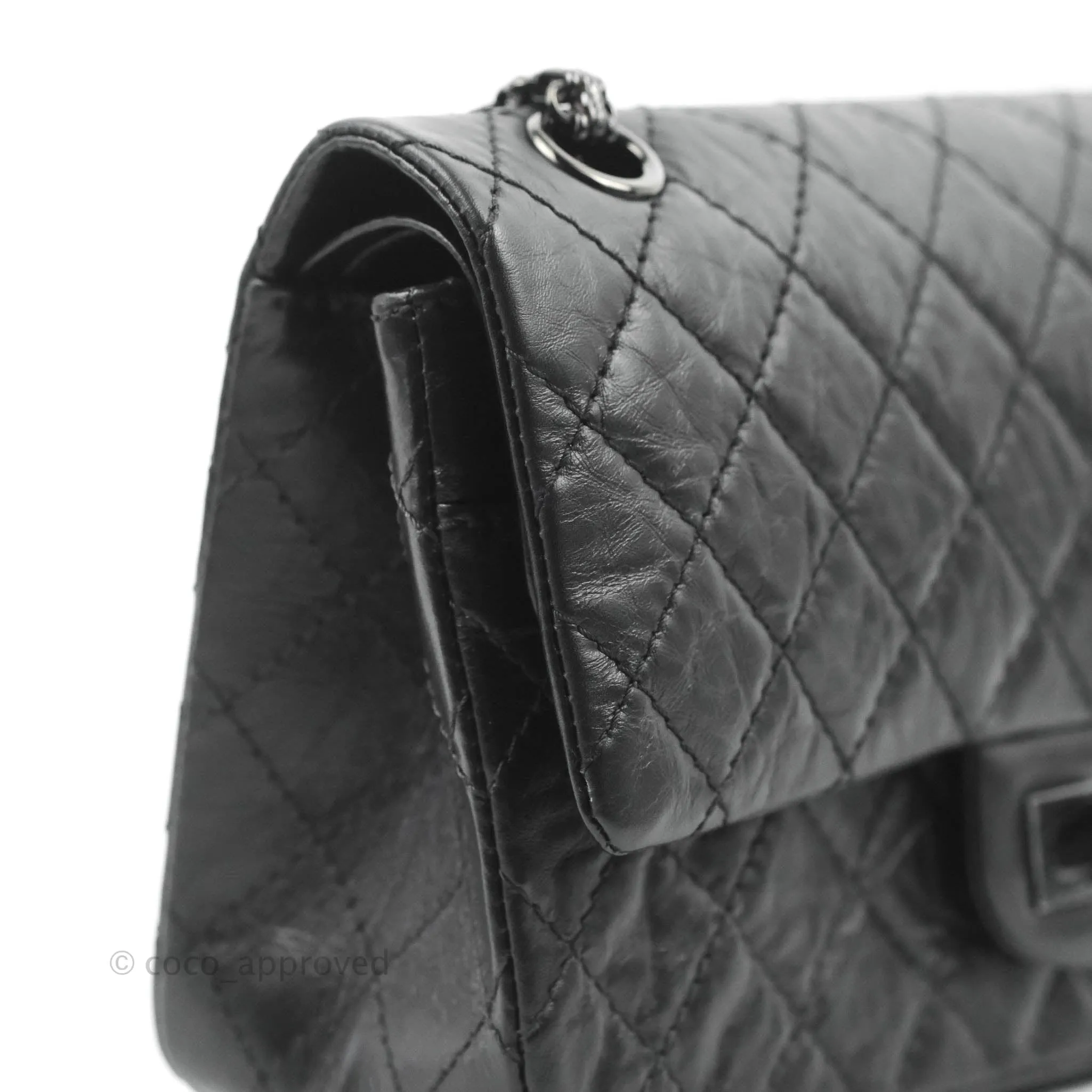 Chanel Reissue 225 Quilted Aged Calfskin So Black
