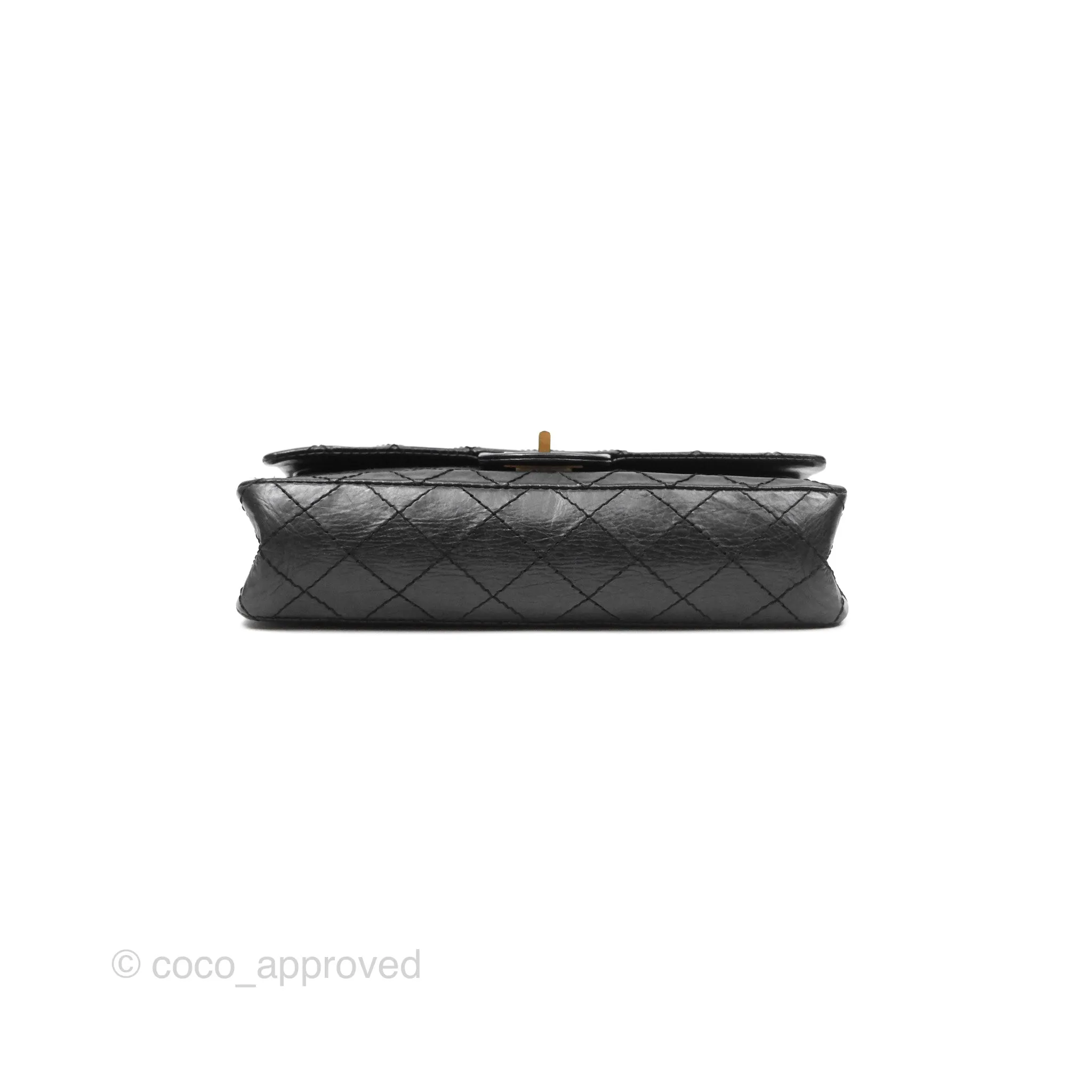 Chanel Reissue 225 Quilted Black Aged Calfskin Aged Gold Hardware