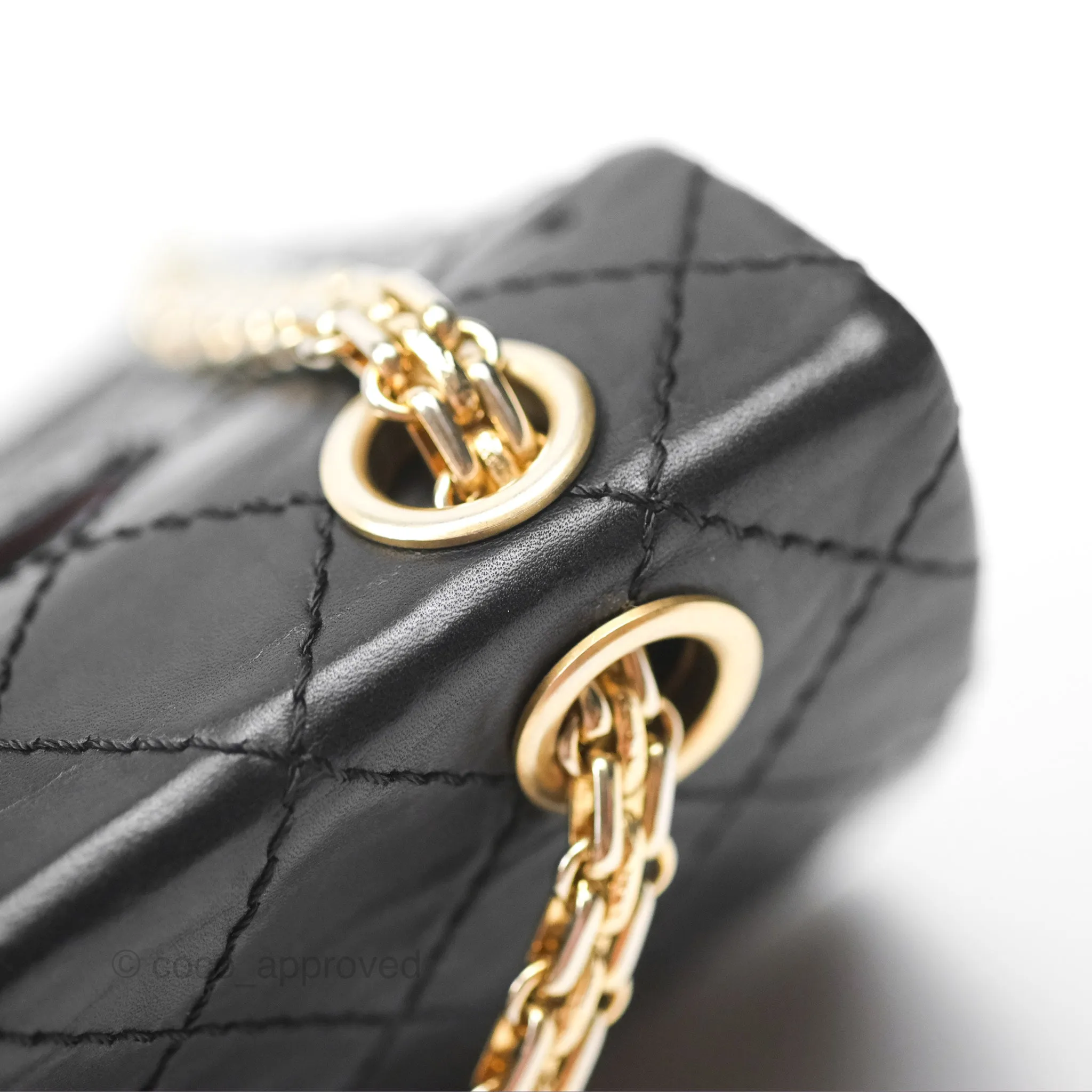 Chanel Reissue 225 Quilted Black Aged Calfskin Aged Gold Hardware