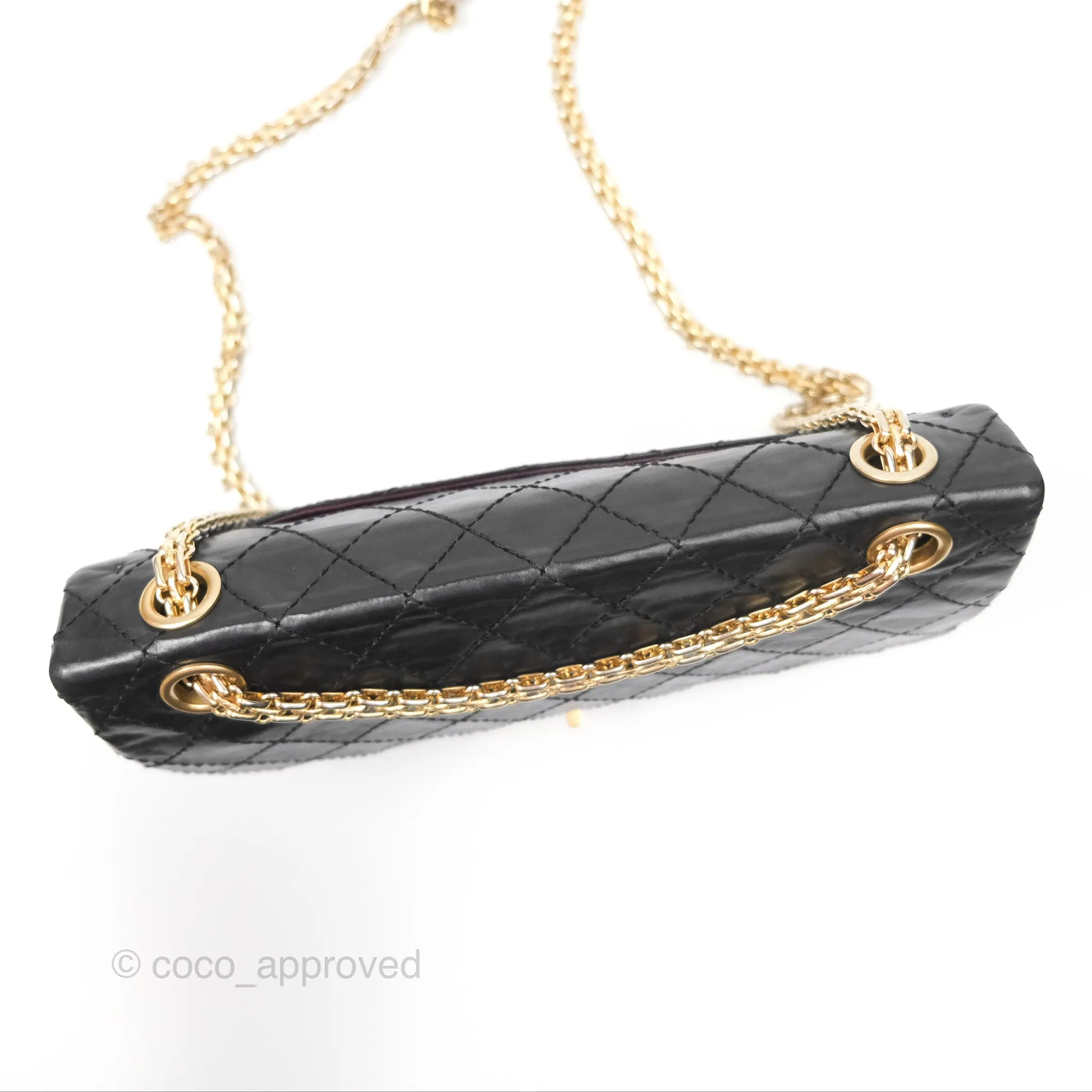 Chanel Reissue 225 Quilted Black Aged Calfskin Aged Gold Hardware
