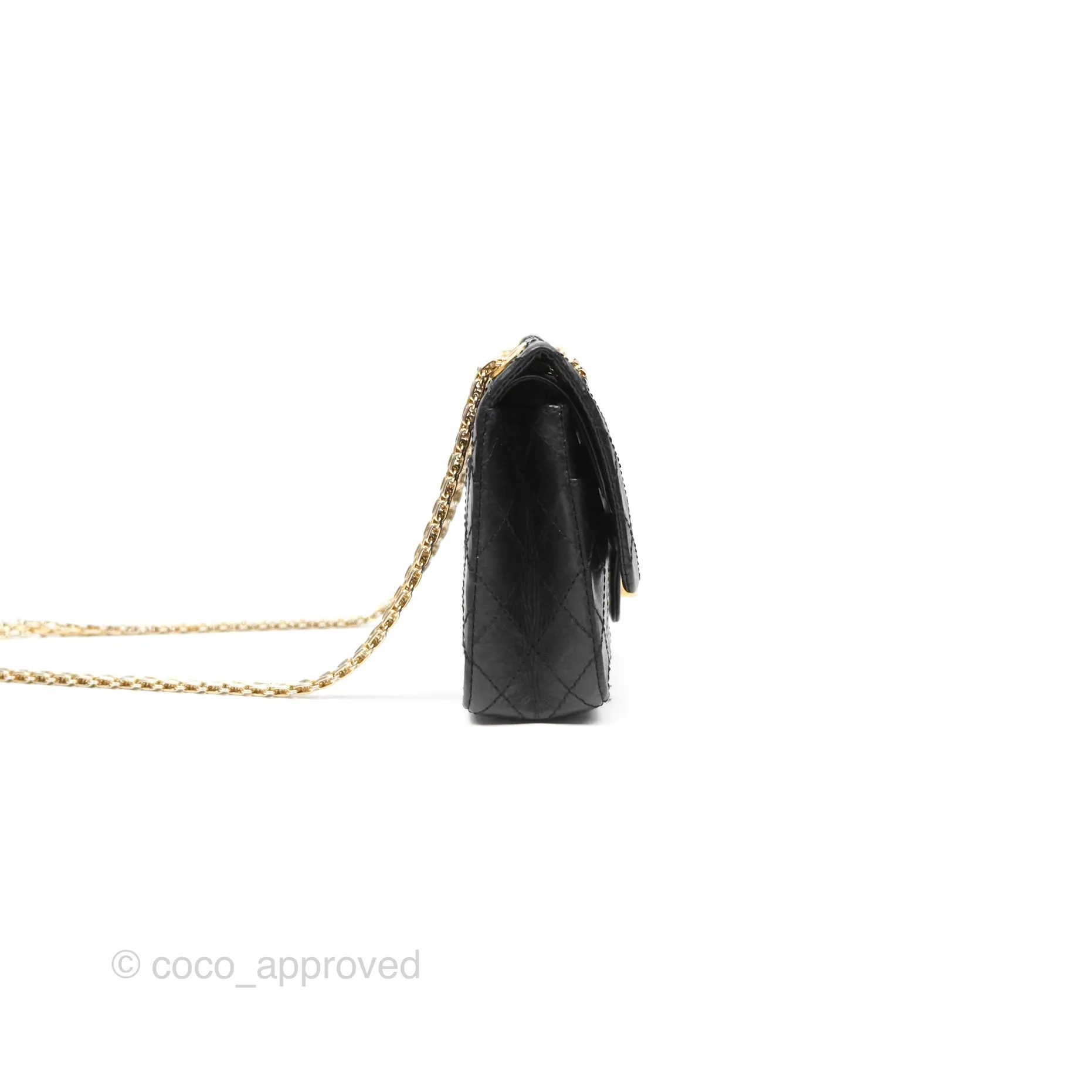 Chanel Reissue 225 Quilted Black Aged Calfskin Aged Gold Hardware