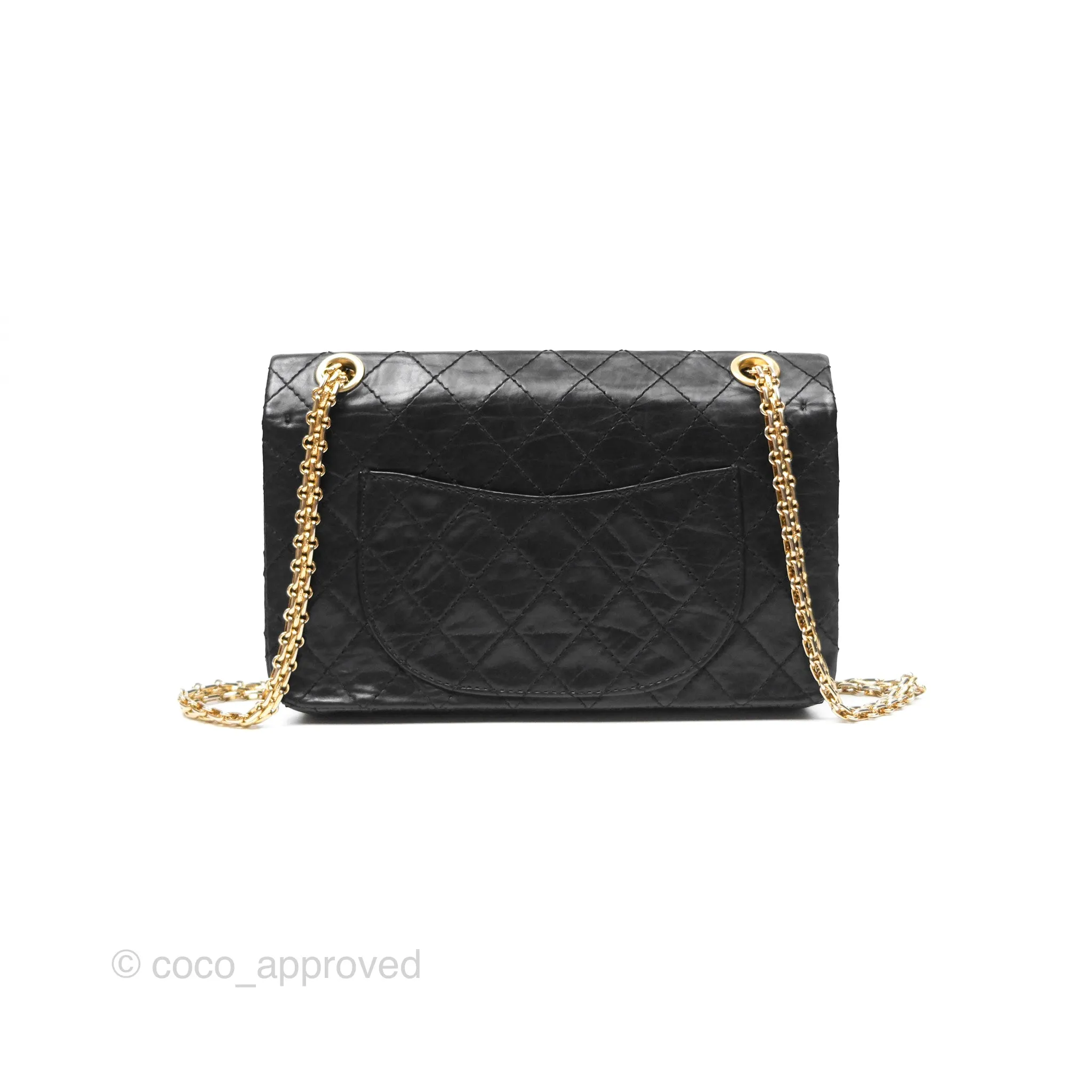 Chanel Reissue 225 Quilted Black Aged Calfskin Aged Gold Hardware