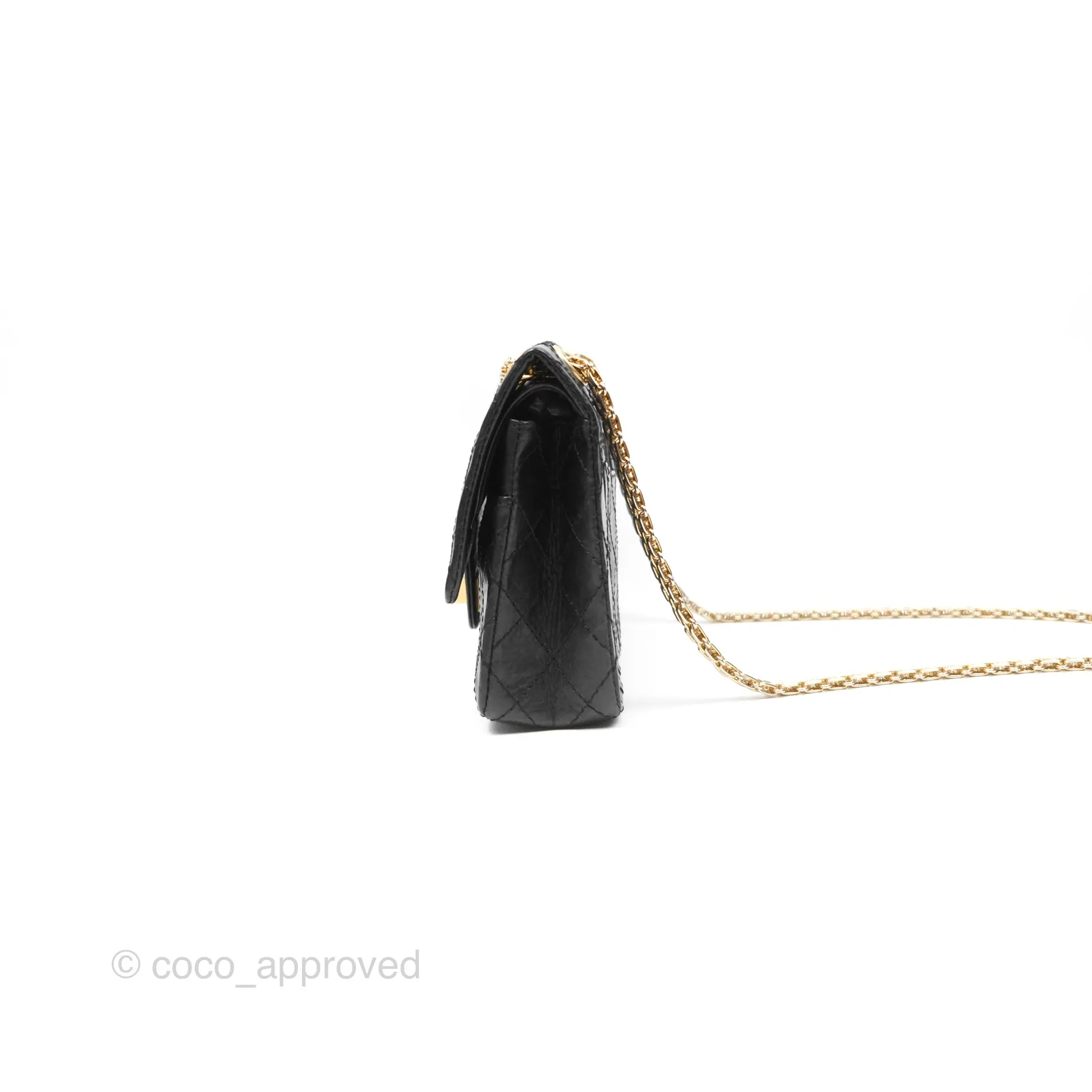 Chanel Reissue 225 Quilted Black Aged Calfskin Aged Gold Hardware