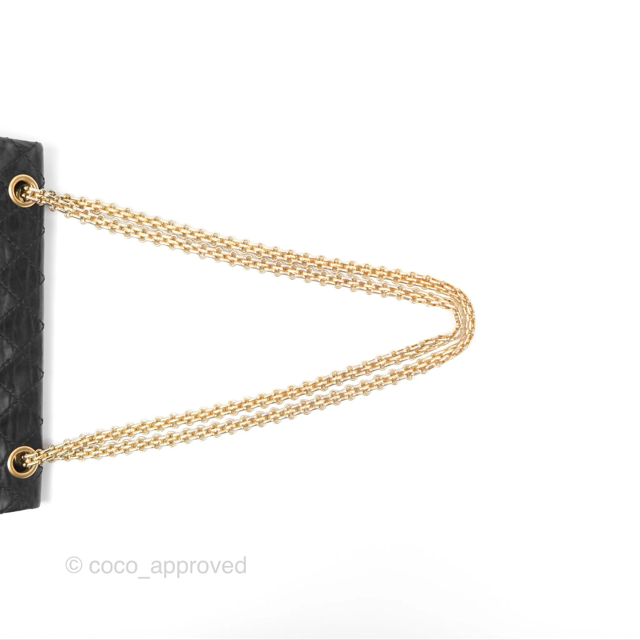 Chanel Reissue 225 Quilted Black Aged Calfskin Aged Gold Hardware