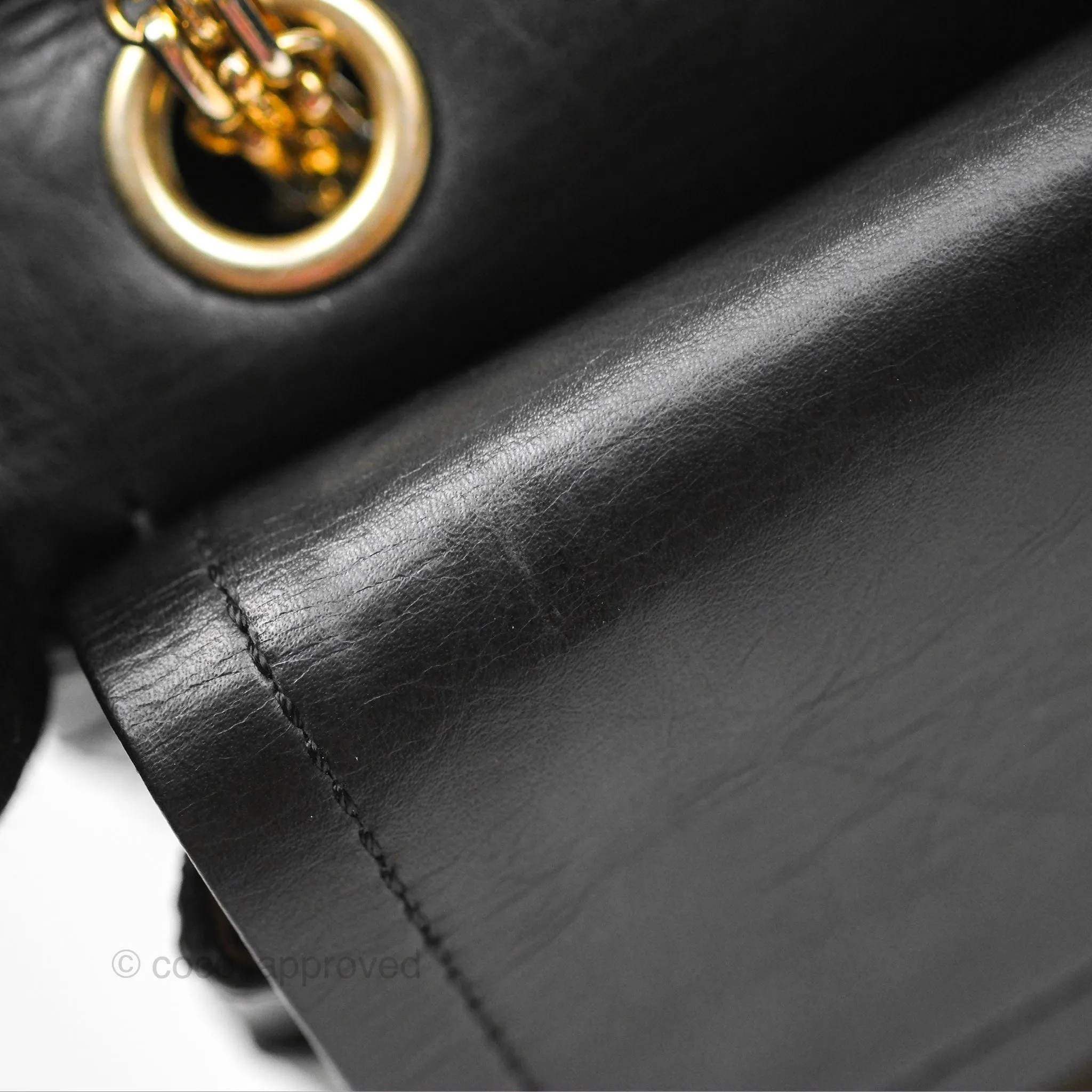 Chanel Reissue 225 Quilted Black Aged Calfskin Aged Gold Hardware