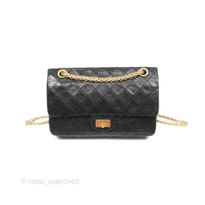 Chanel Reissue 225 Quilted Black Aged Calfskin Aged Gold Hardware