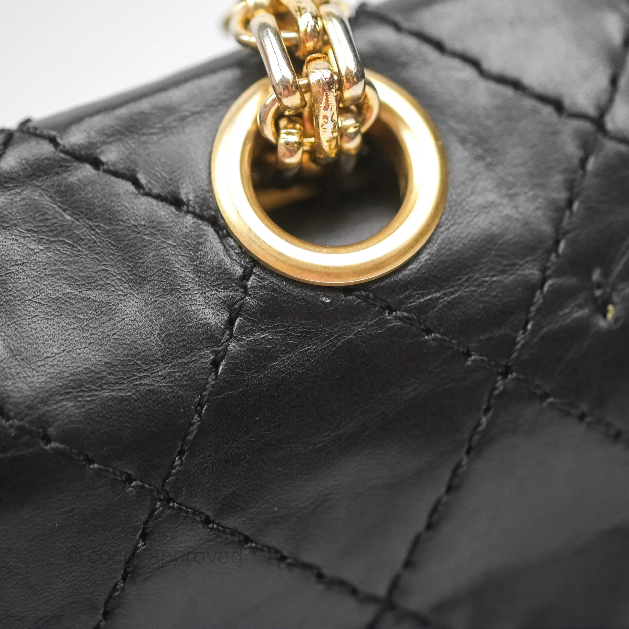 Chanel Reissue 225 Quilted Black Aged Calfskin Aged Gold Hardware