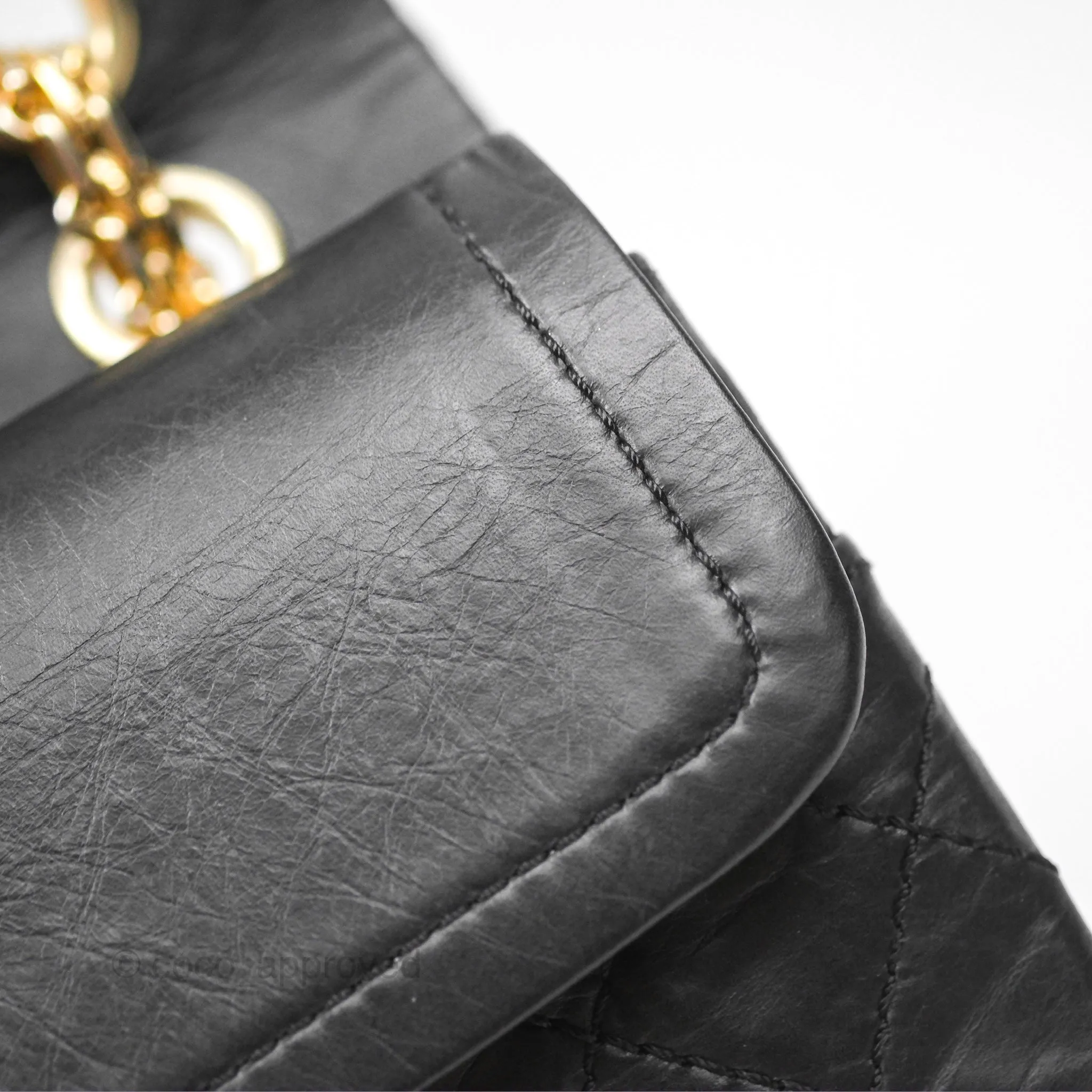 Chanel Reissue 225 Quilted Black Aged Calfskin Aged Gold Hardware