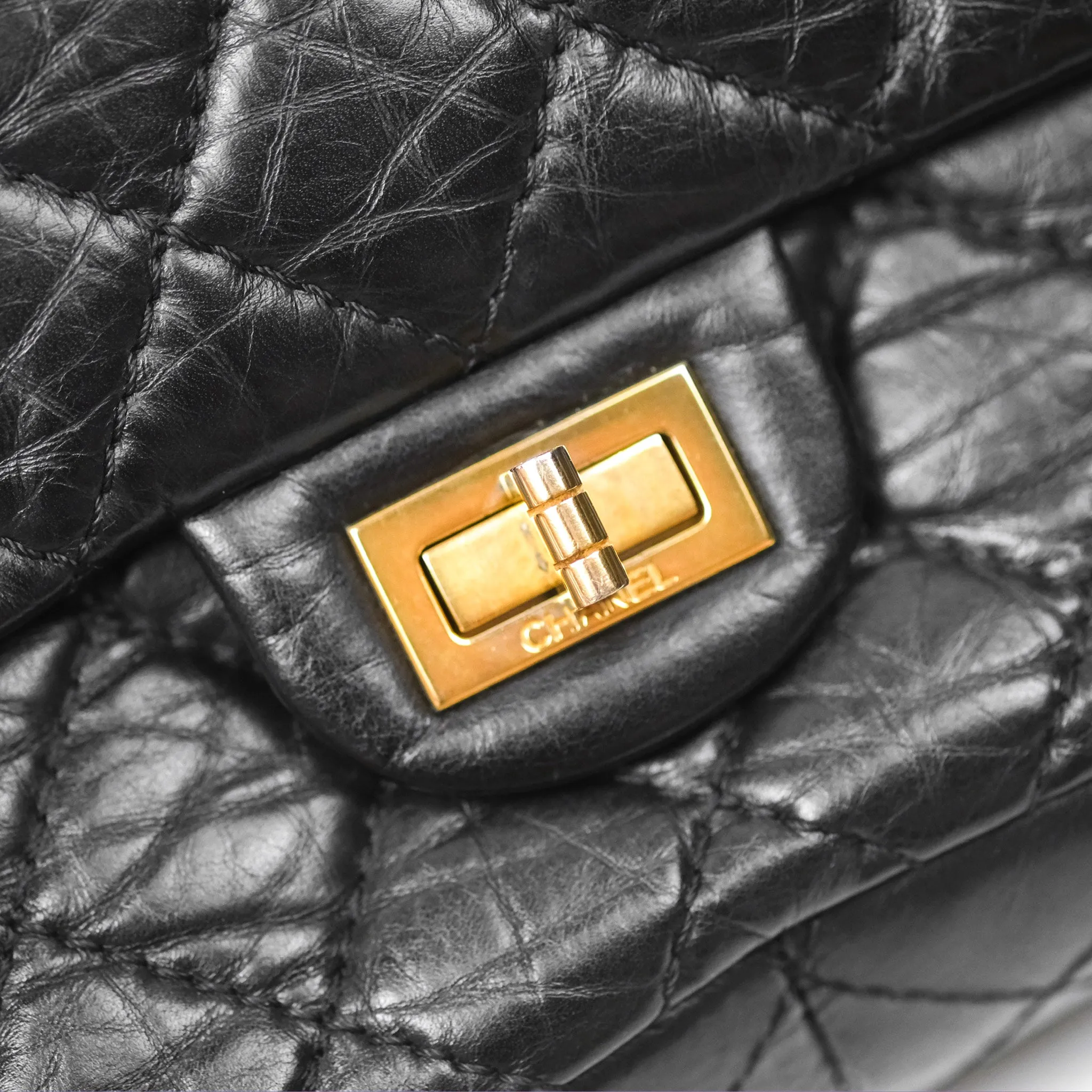 Chanel Reissue 226 Flap Quilted Calfskin Black Gold Hardware