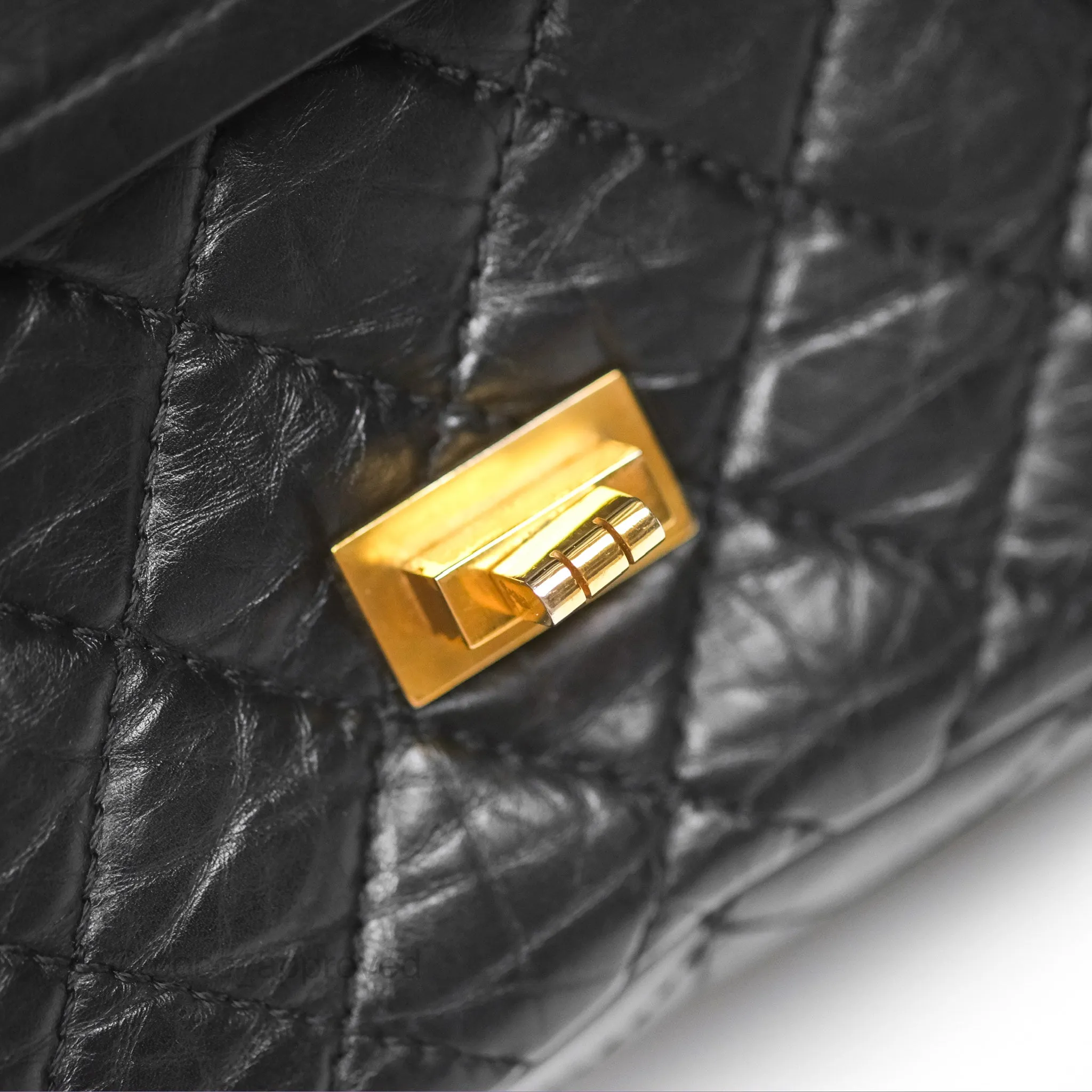 Chanel Reissue 226 Flap Quilted Calfskin Black Gold Hardware