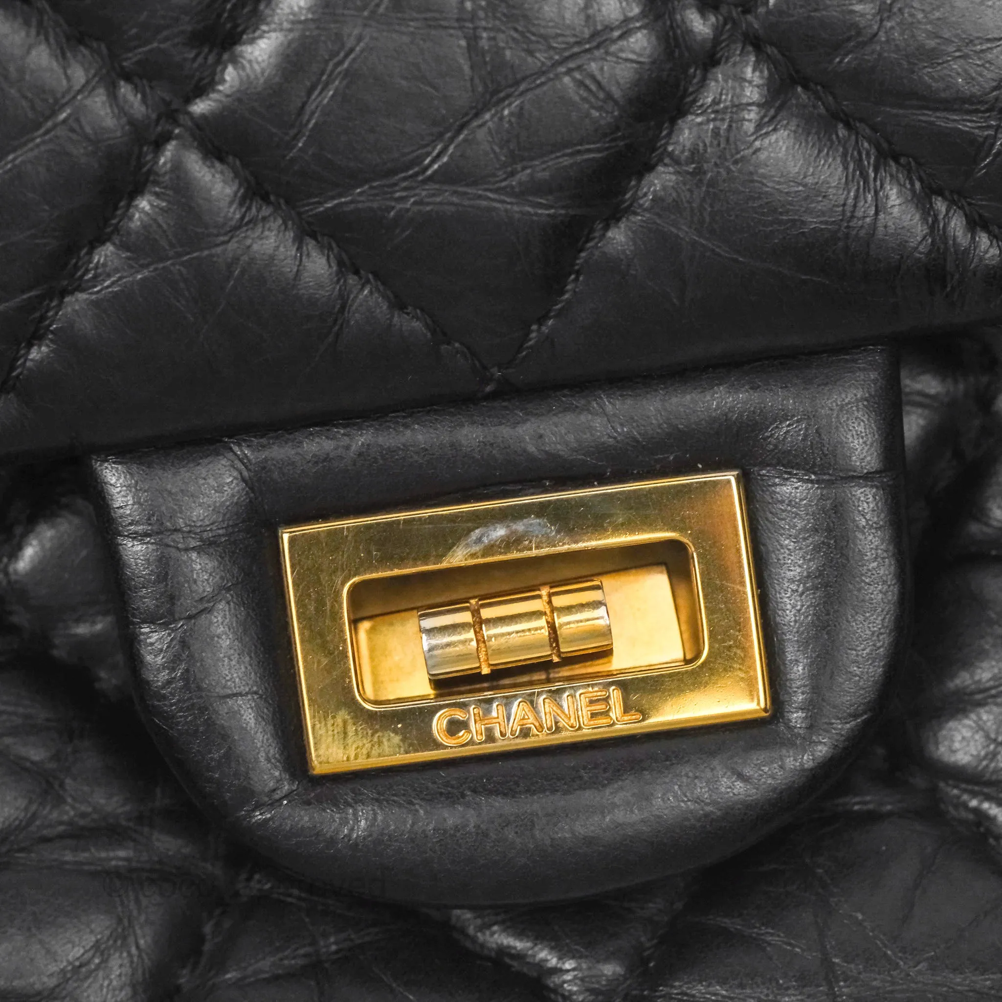 Chanel Reissue 226 Flap Quilted Calfskin Black Gold Hardware