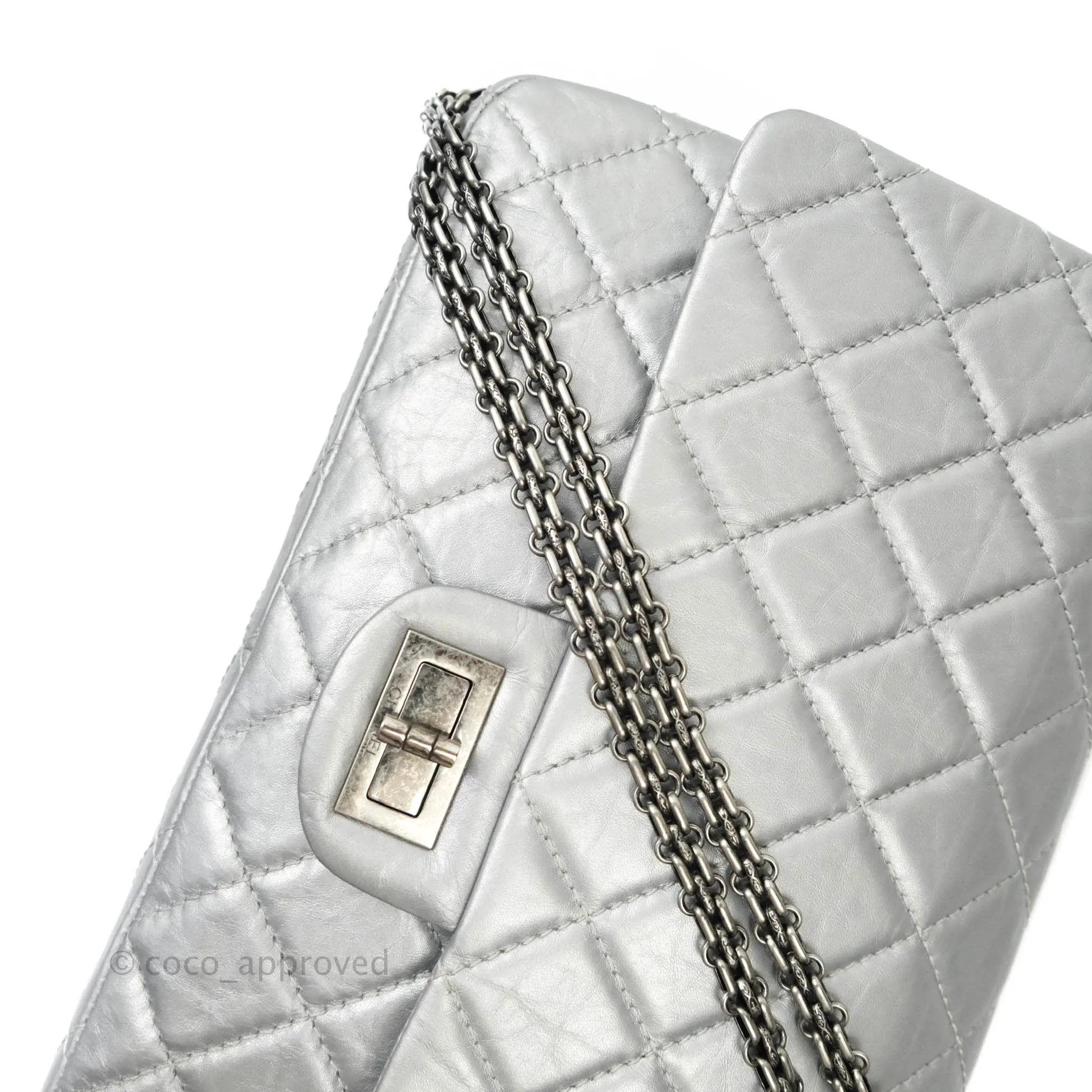 Chanel Reissue 227 Quilted Aged Calfskin Silver Ruthenium Hardware
