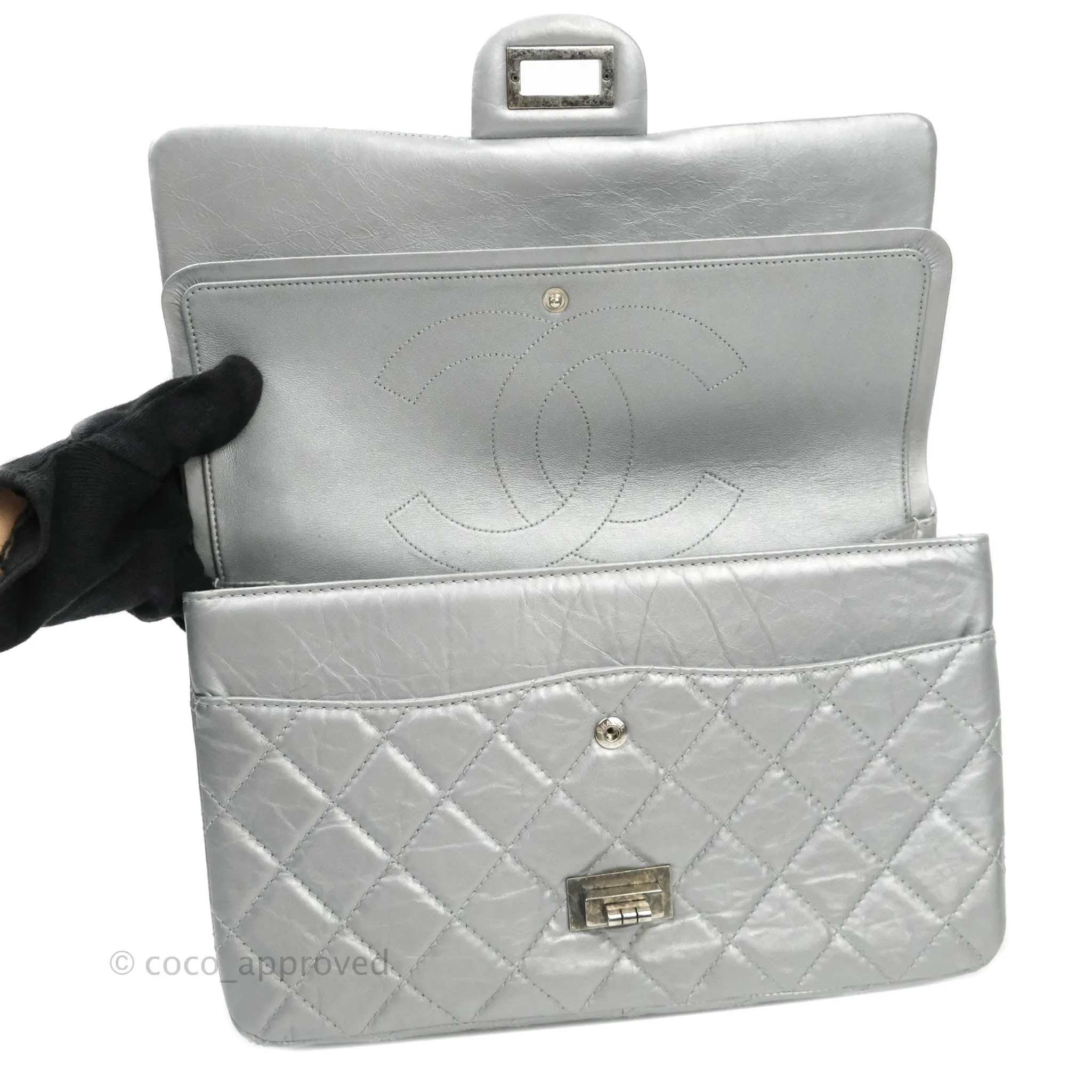 Chanel Reissue 227 Quilted Aged Calfskin Silver Ruthenium Hardware