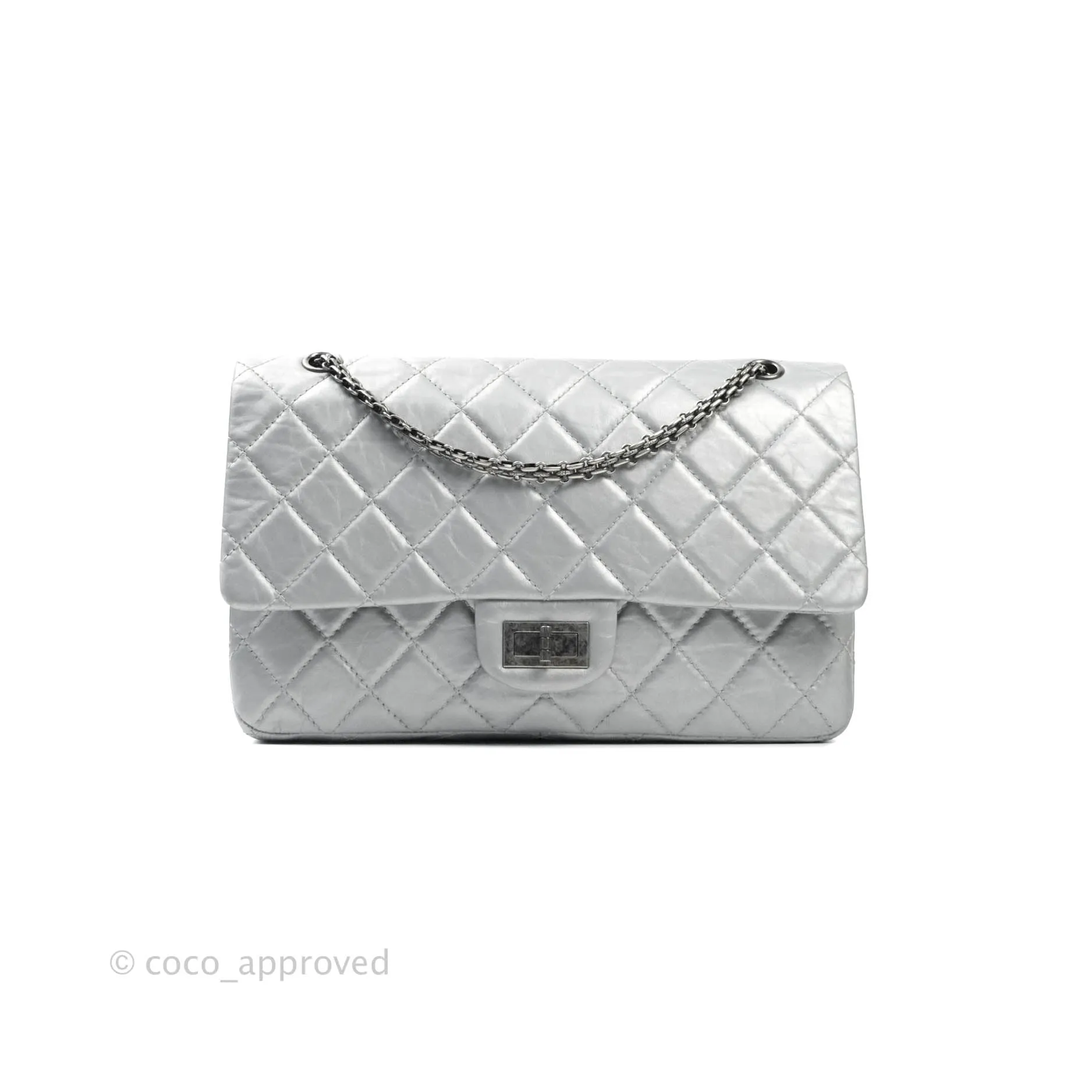 Chanel Reissue 227 Quilted Aged Calfskin Silver Ruthenium Hardware