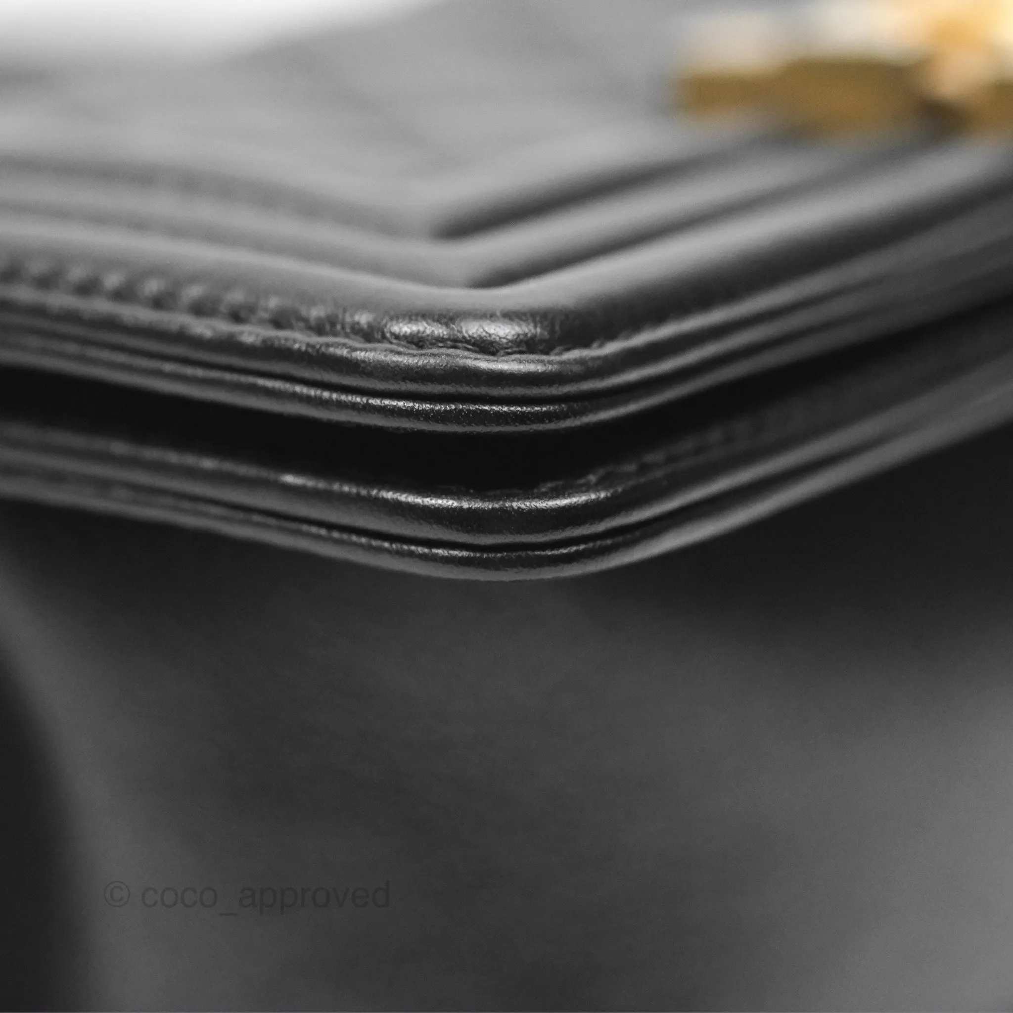 Chanel Small Boy Black Calfskin Aged Gold Hardware