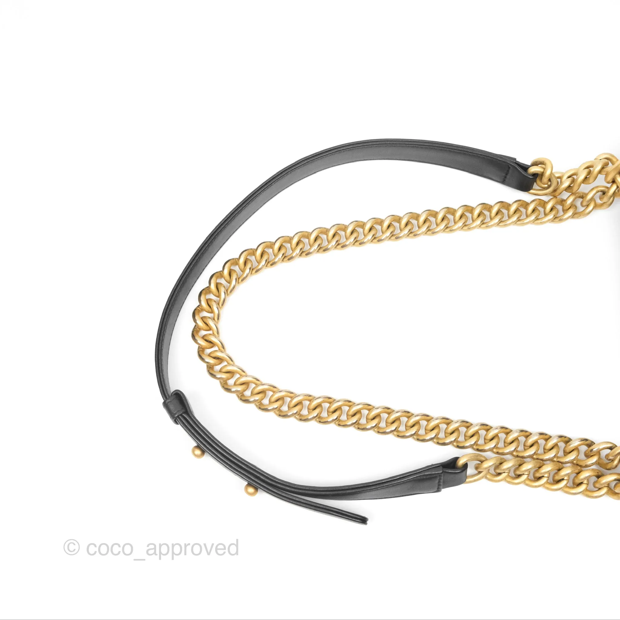 Chanel Small Boy Black Calfskin Aged Gold Hardware