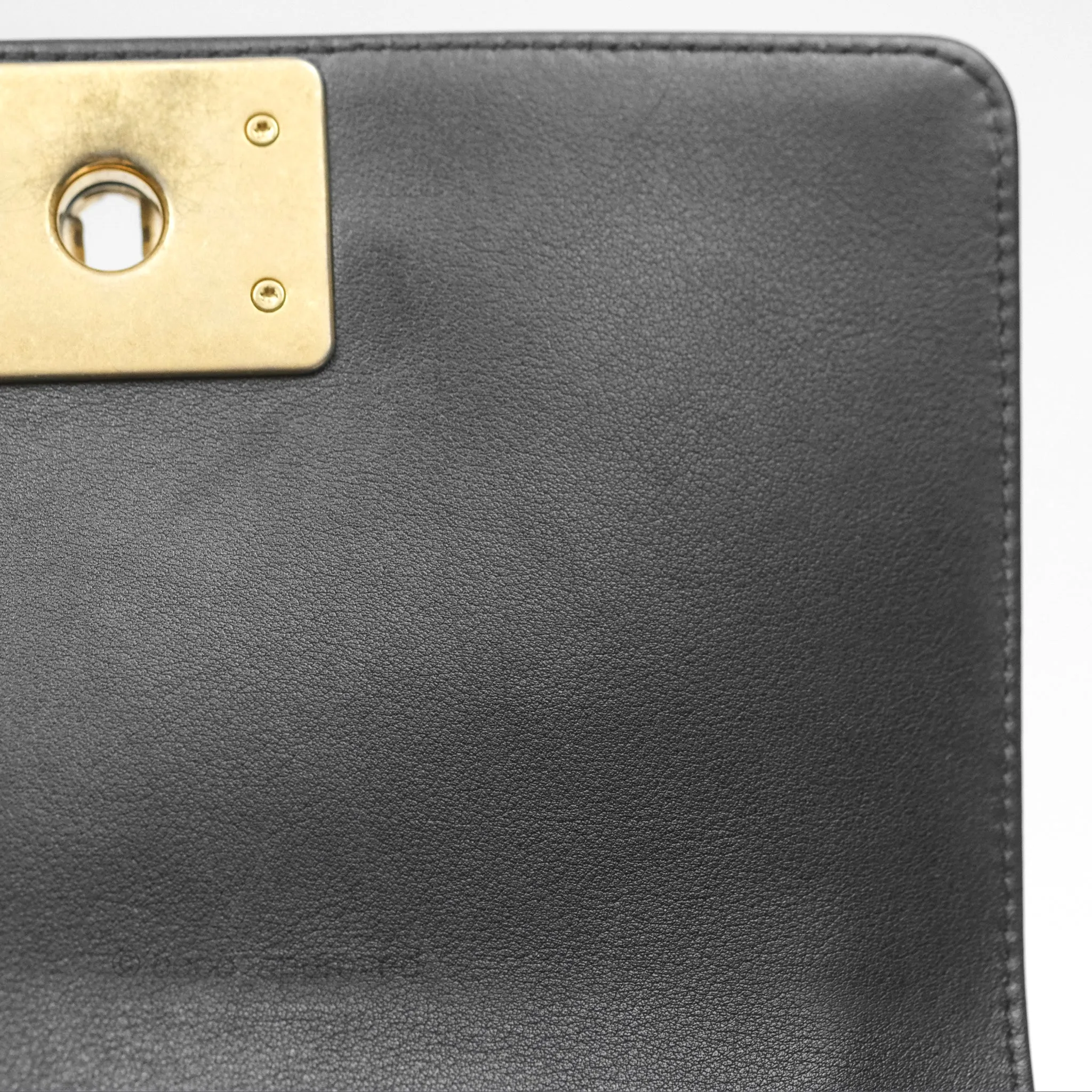 Chanel Small Boy Black Calfskin Aged Gold Hardware