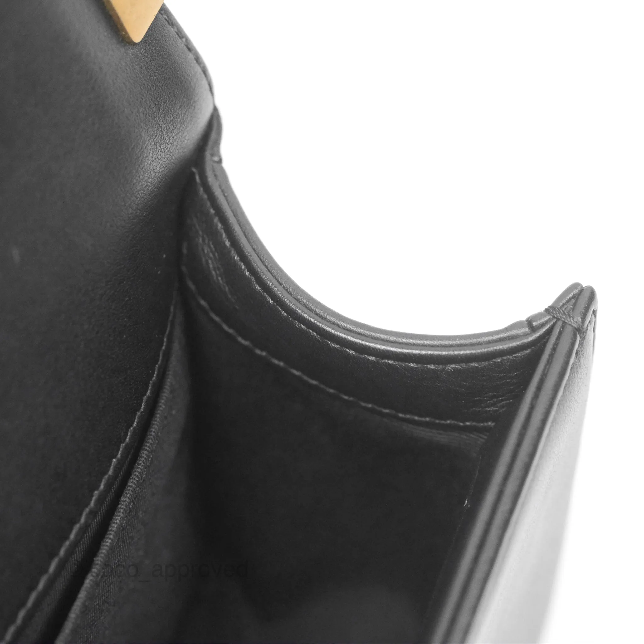 Chanel Small Boy Black Calfskin Aged Gold Hardware