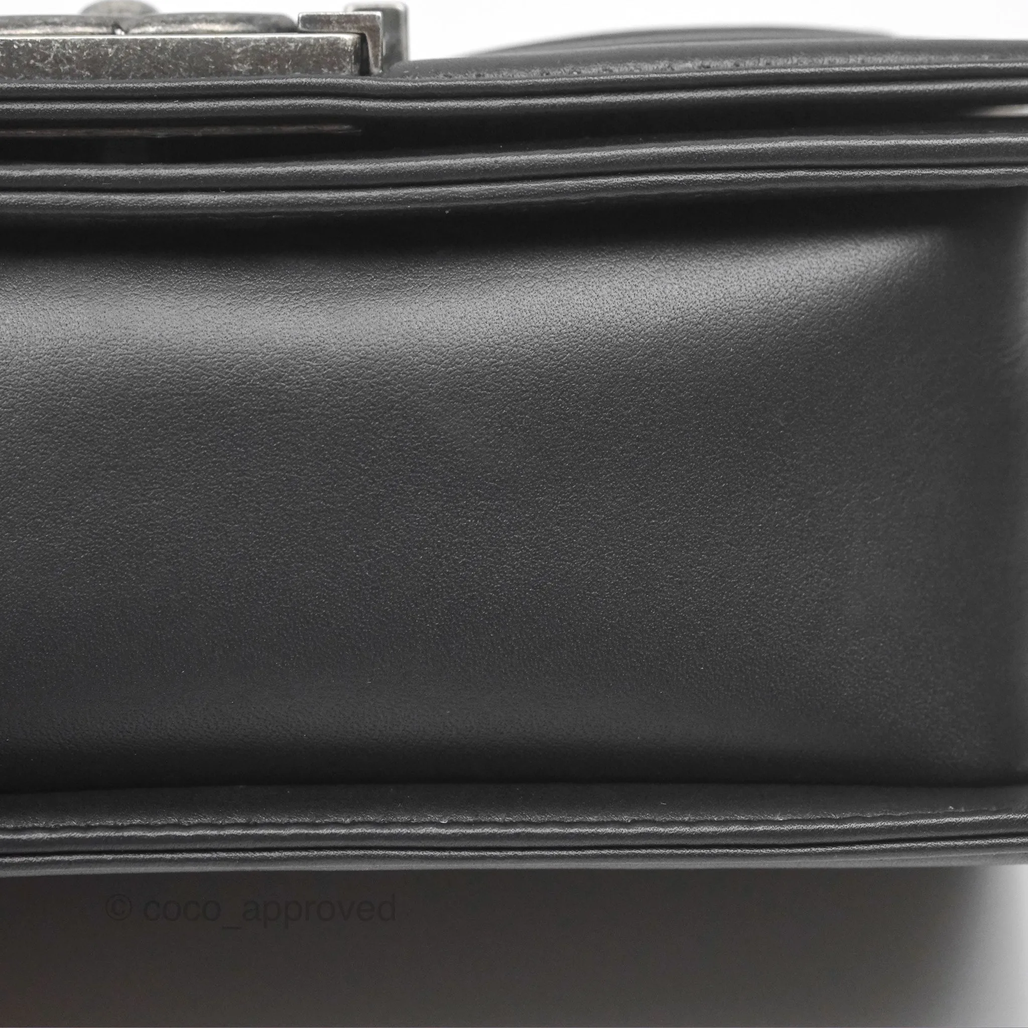 Chanel Small Boy Black Calfskin Ruthenium Hardware