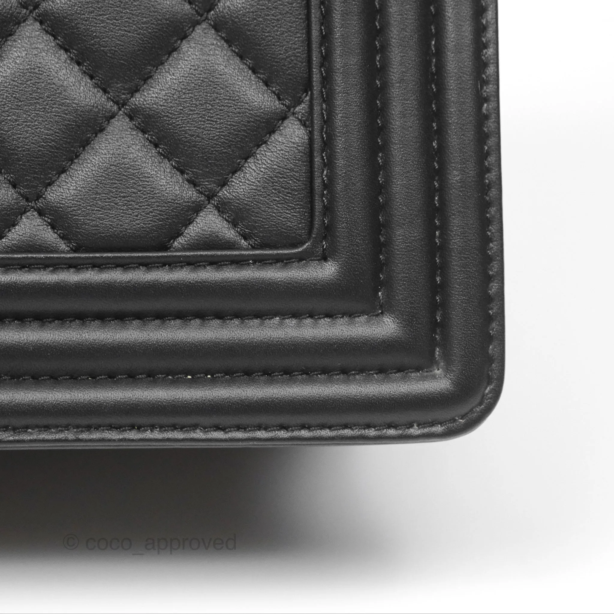 Chanel Small Boy Black Calfskin Ruthenium Hardware