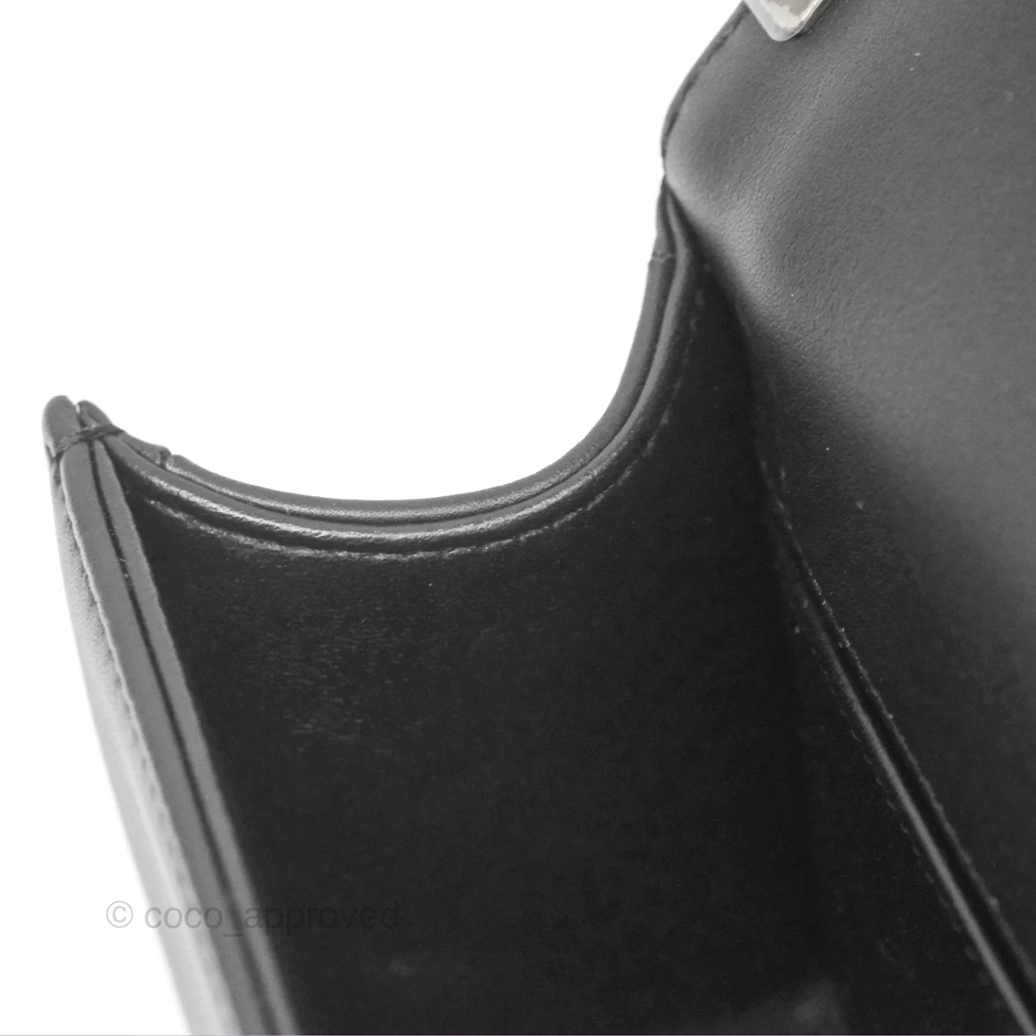 Chanel Small Boy Black Calfskin Ruthenium Hardware