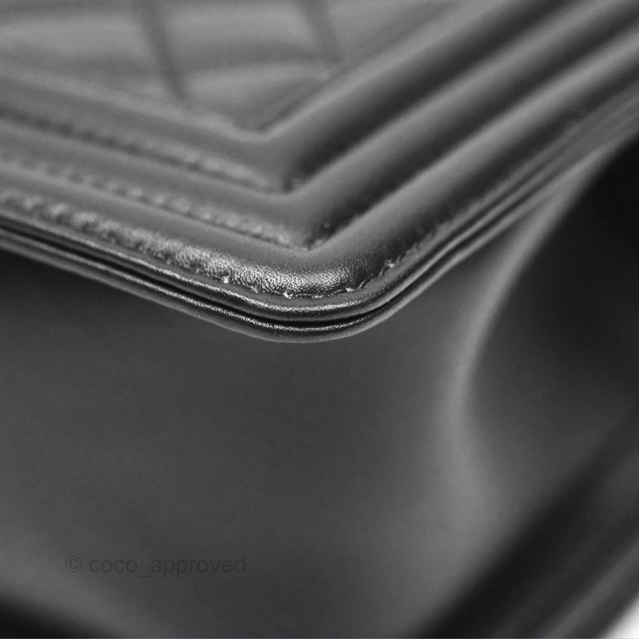 Chanel Small Boy Black Calfskin Ruthenium Hardware
