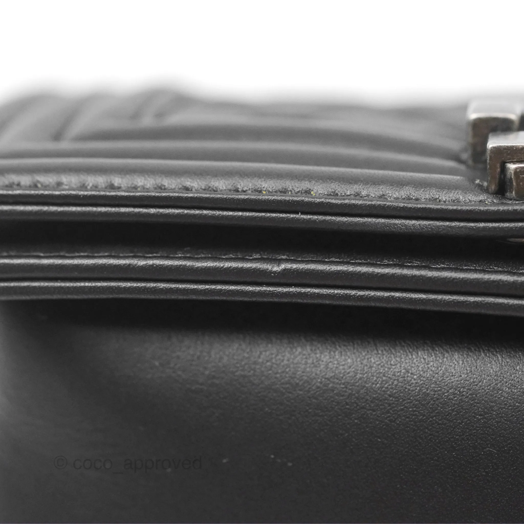 Chanel Small Boy Black Calfskin Ruthenium Hardware