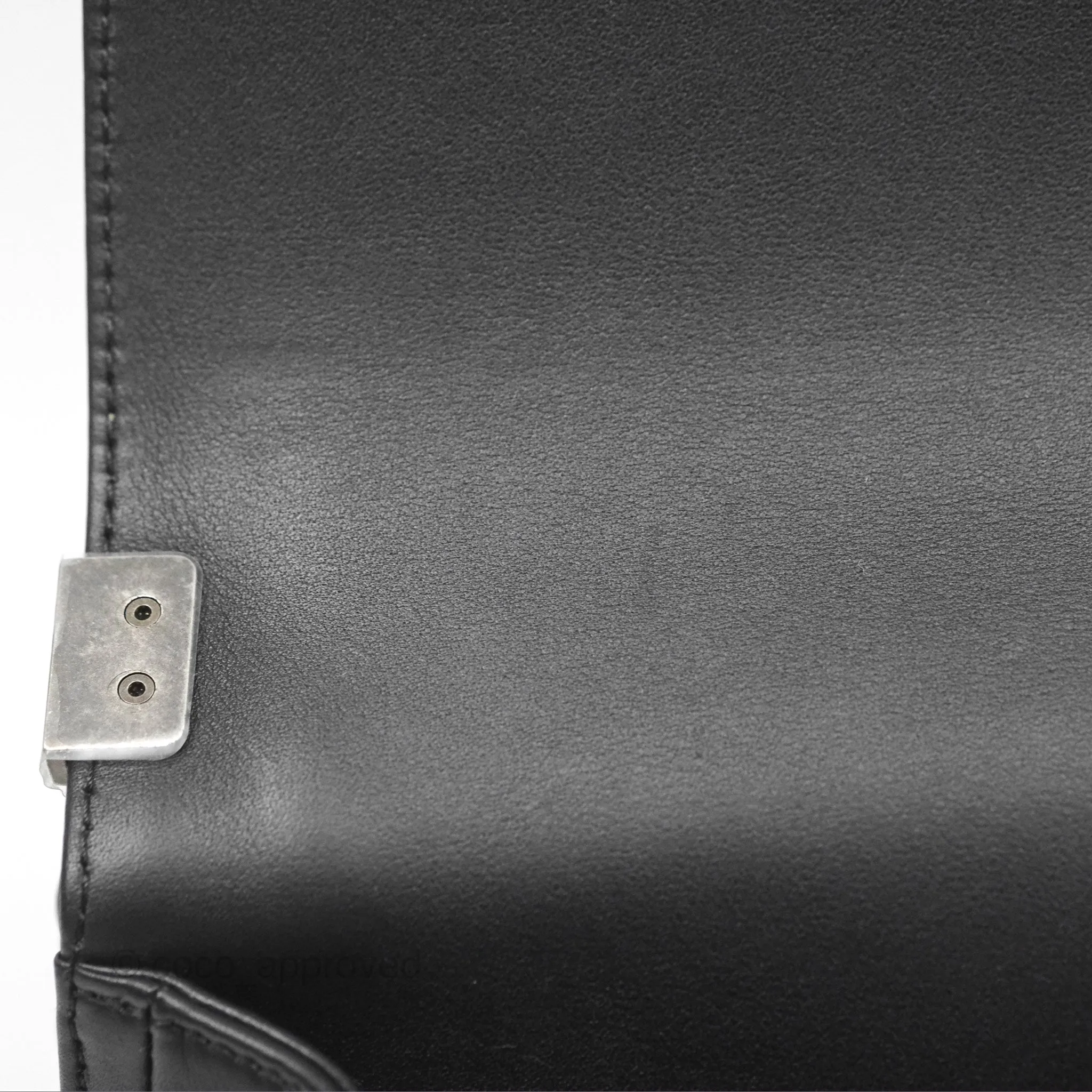 Chanel Small Boy Black Calfskin Ruthenium Hardware