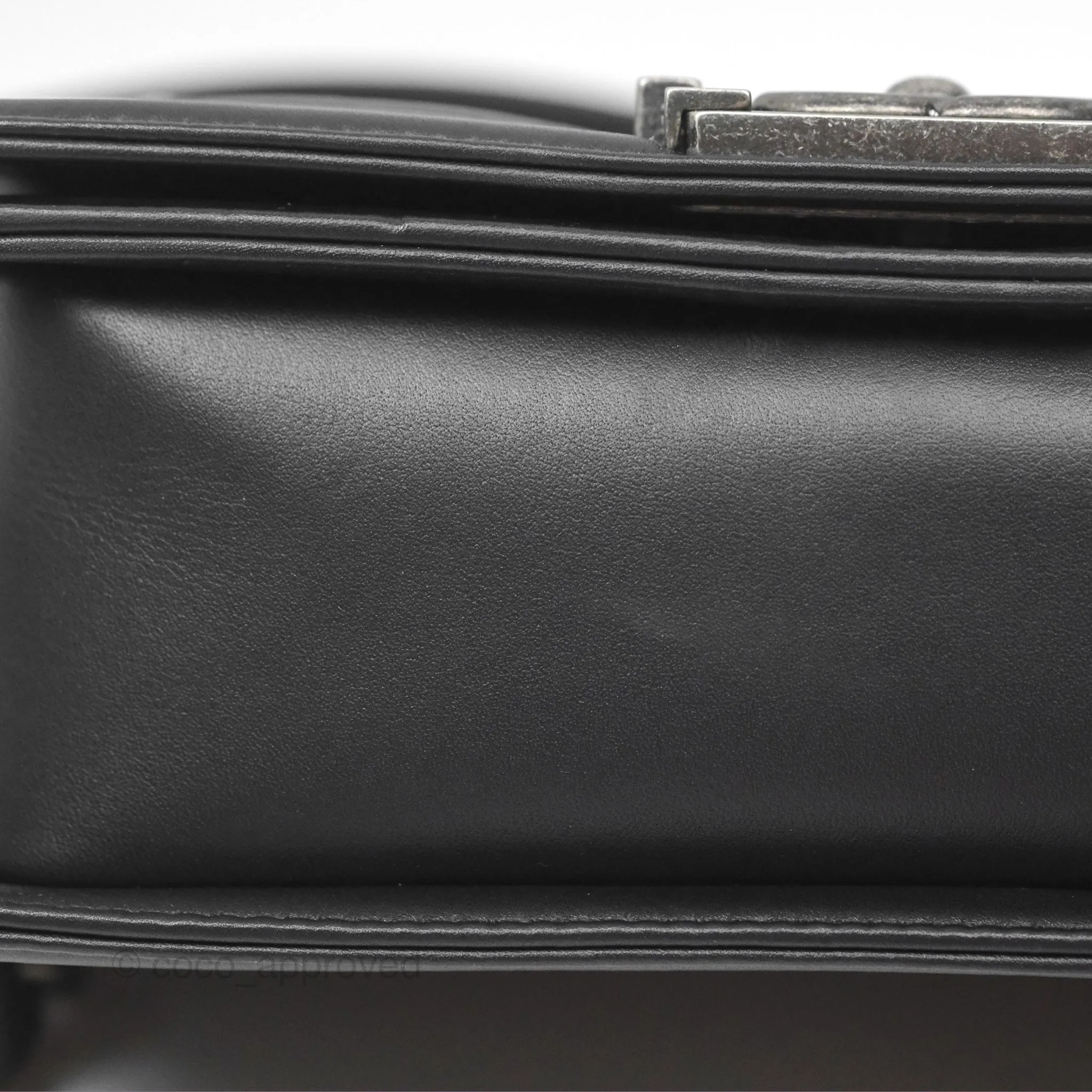 Chanel Small Boy Black Calfskin Ruthenium Hardware