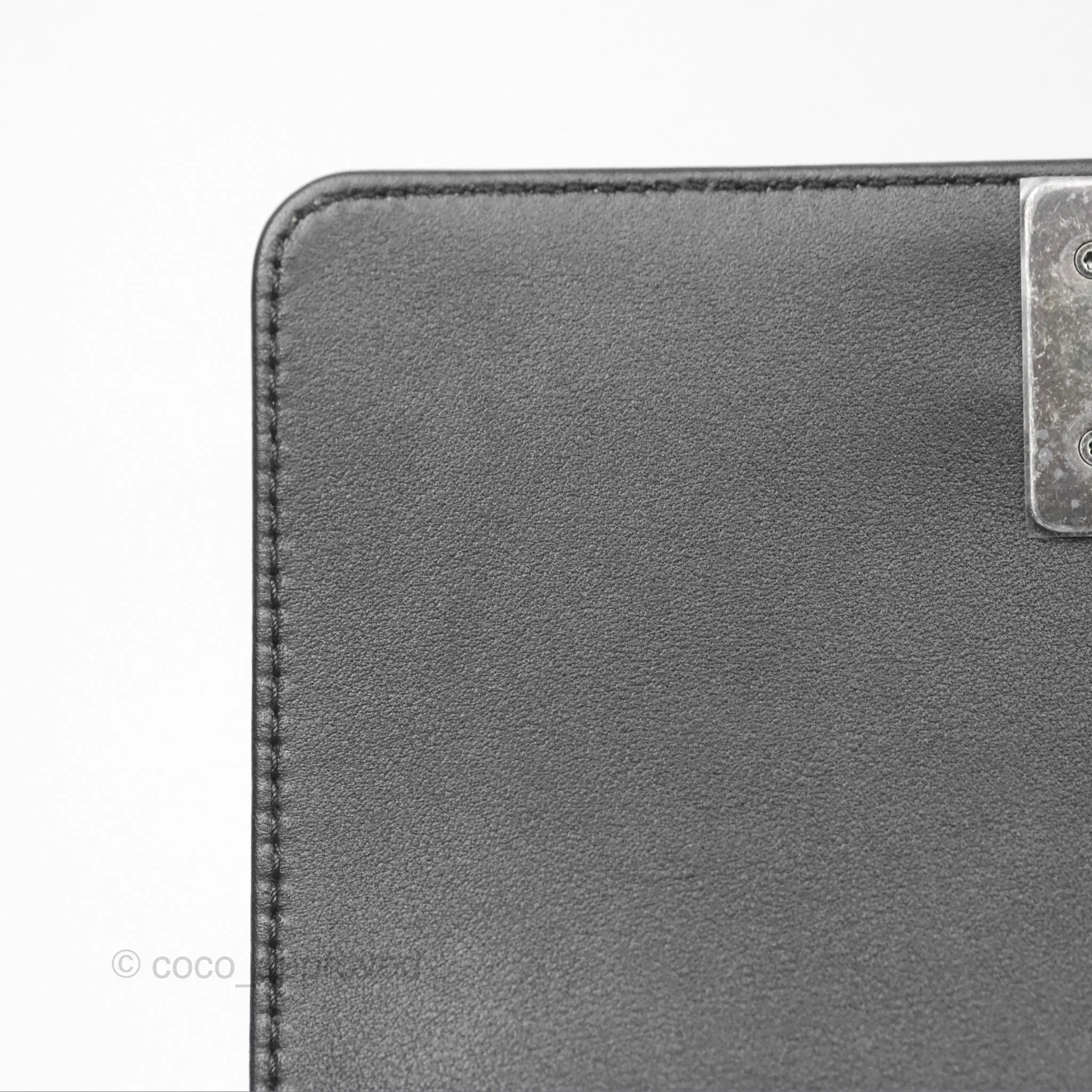 Chanel Small Boy Black Calfskin Ruthenium Hardware