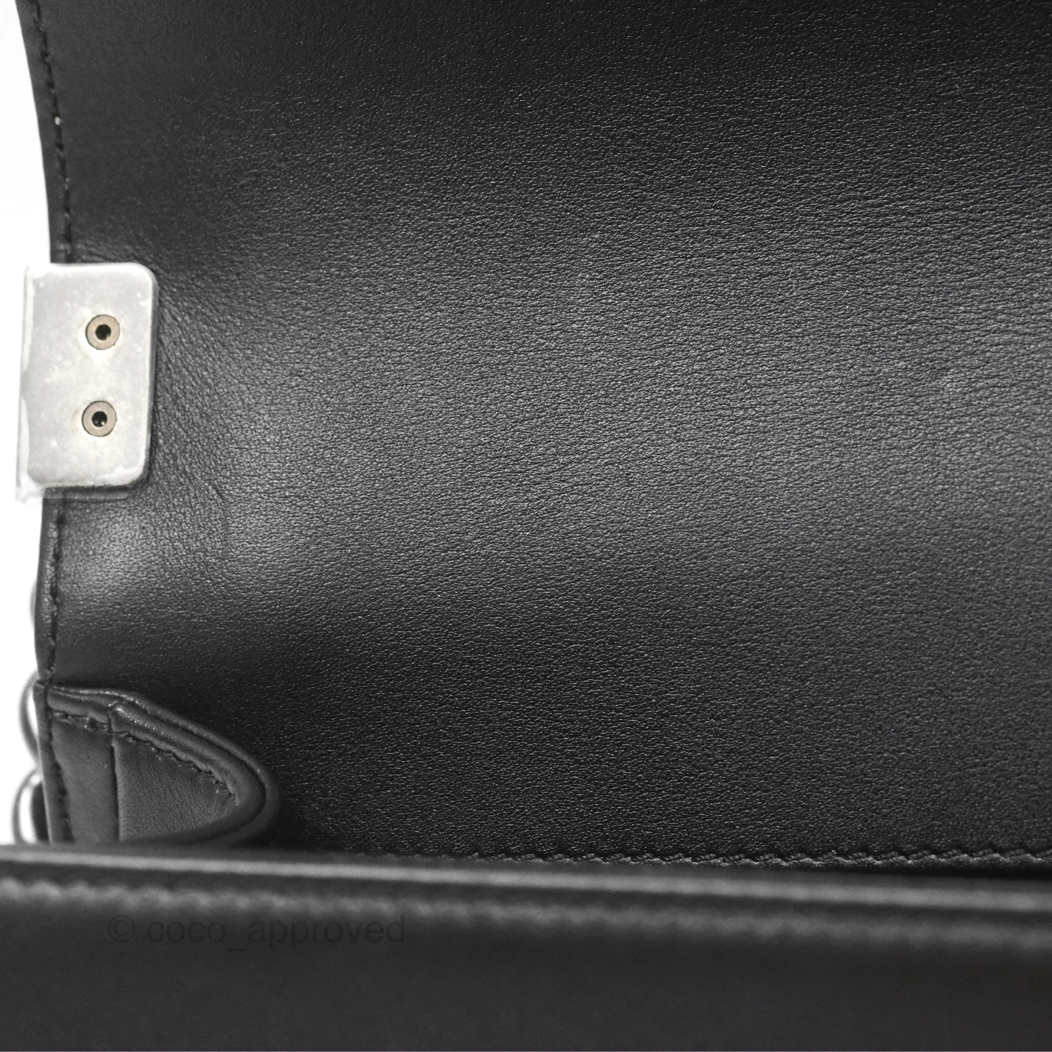 Chanel Small Boy Black Calfskin Ruthenium Hardware
