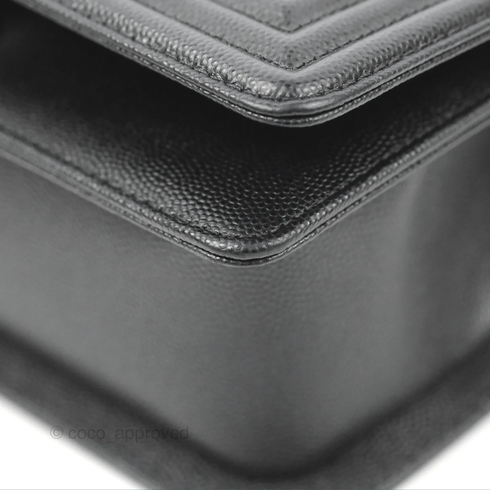 Chanel Small Boy Black Caviar Ruthenium Hardware