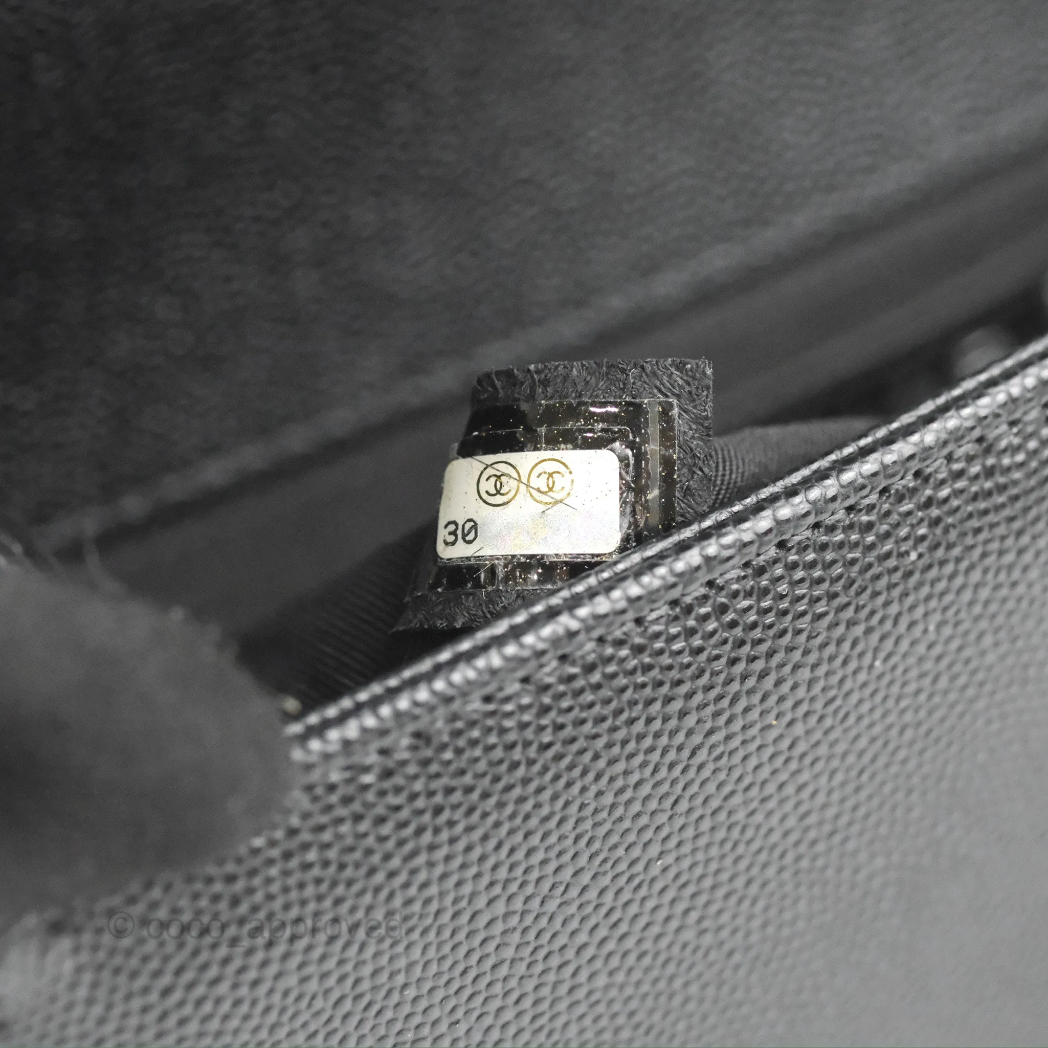 Chanel Small Boy Black Caviar Ruthenium Hardware